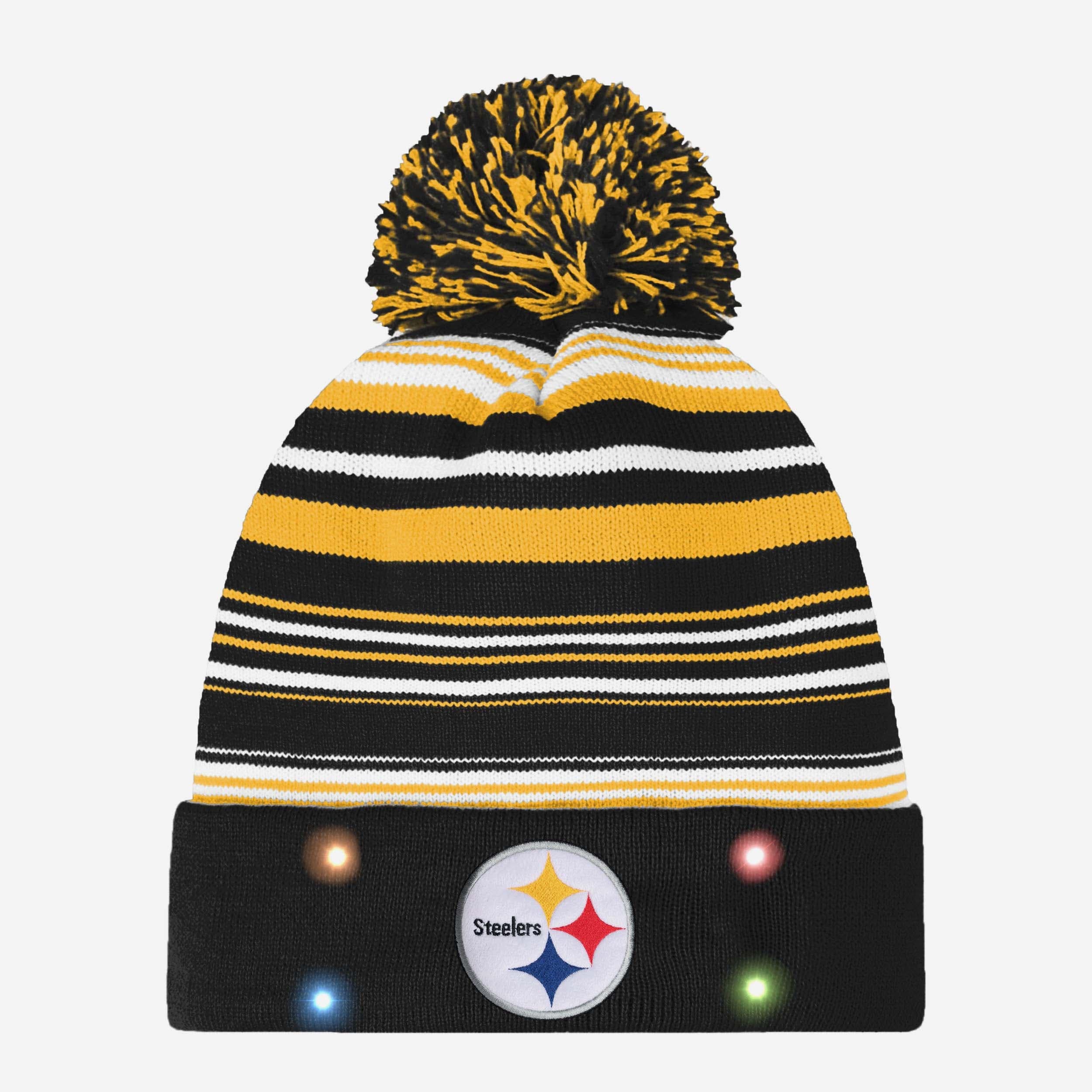 Pittsburgh Steelers Horizontal Stripe Illuminated Beanie - Show Your Team Spirit!