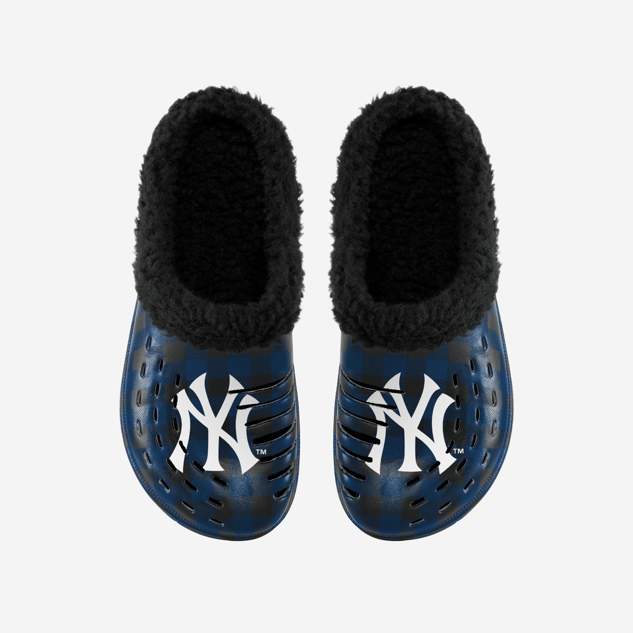 New York Yankees Super Comfy Sherpa Lined Buffalo Check Clogs