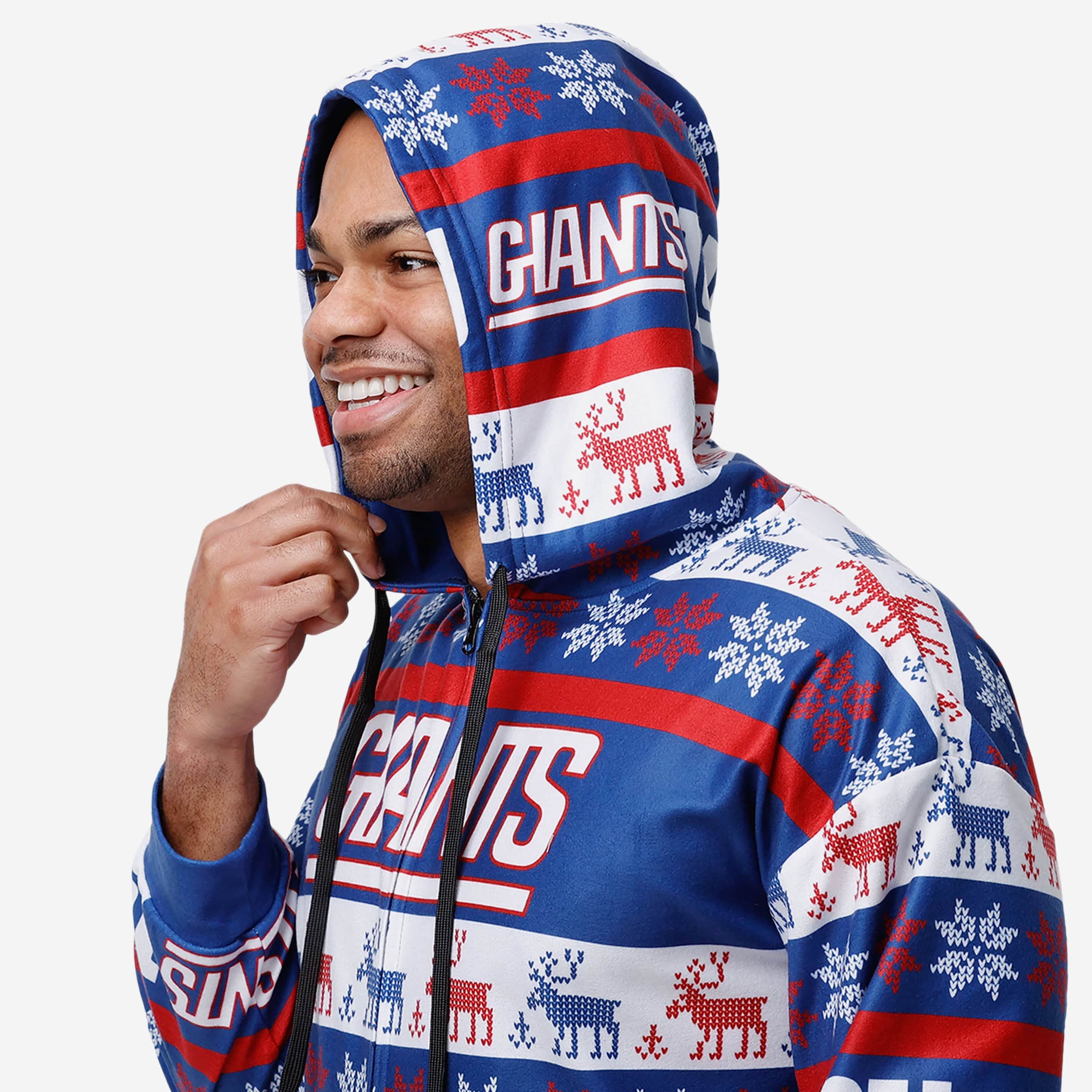 New York Giants Cozy Short One Piece Pajamas - Ideal for Game Nights