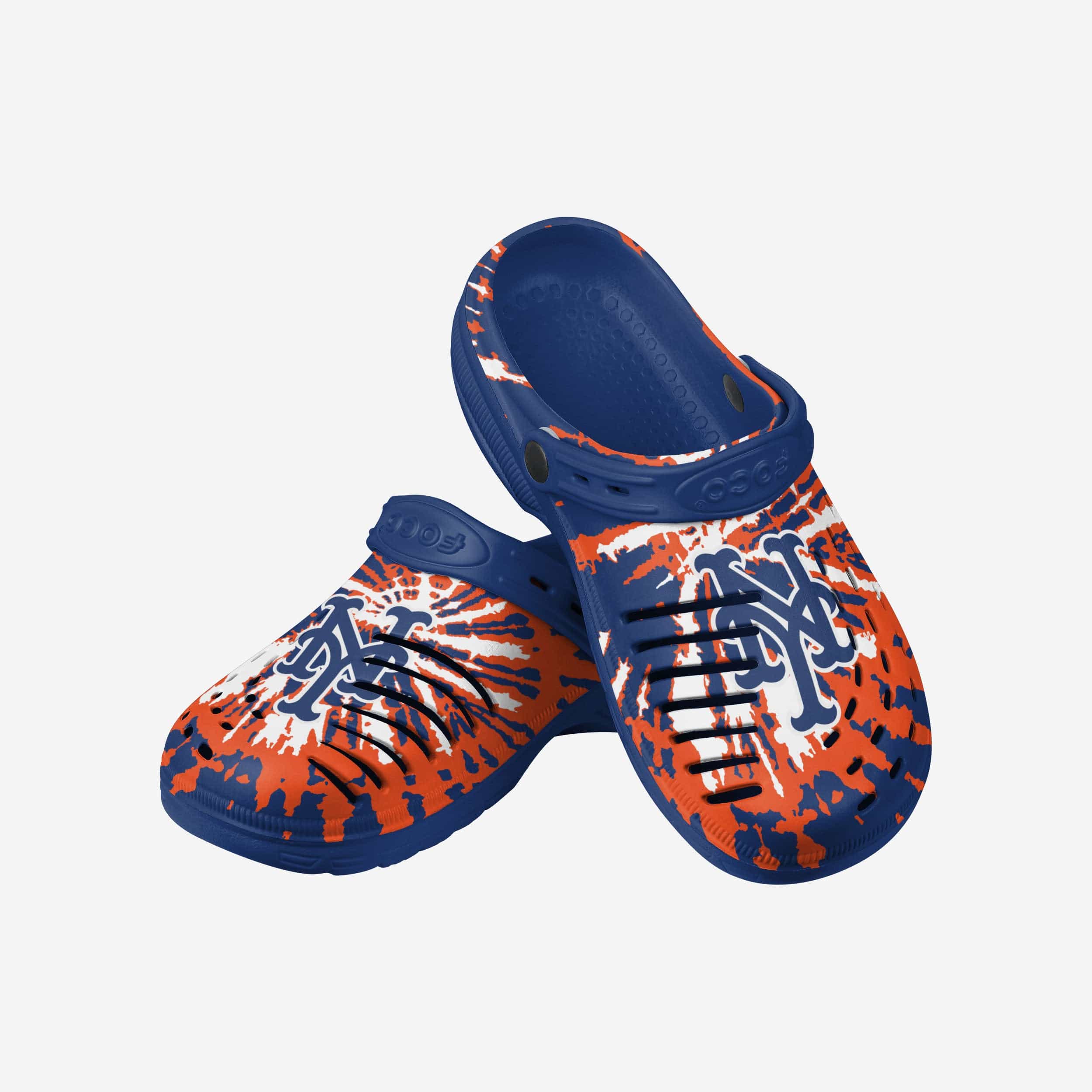 New York Mets Stylish Tie - Dye Clogs with Straps