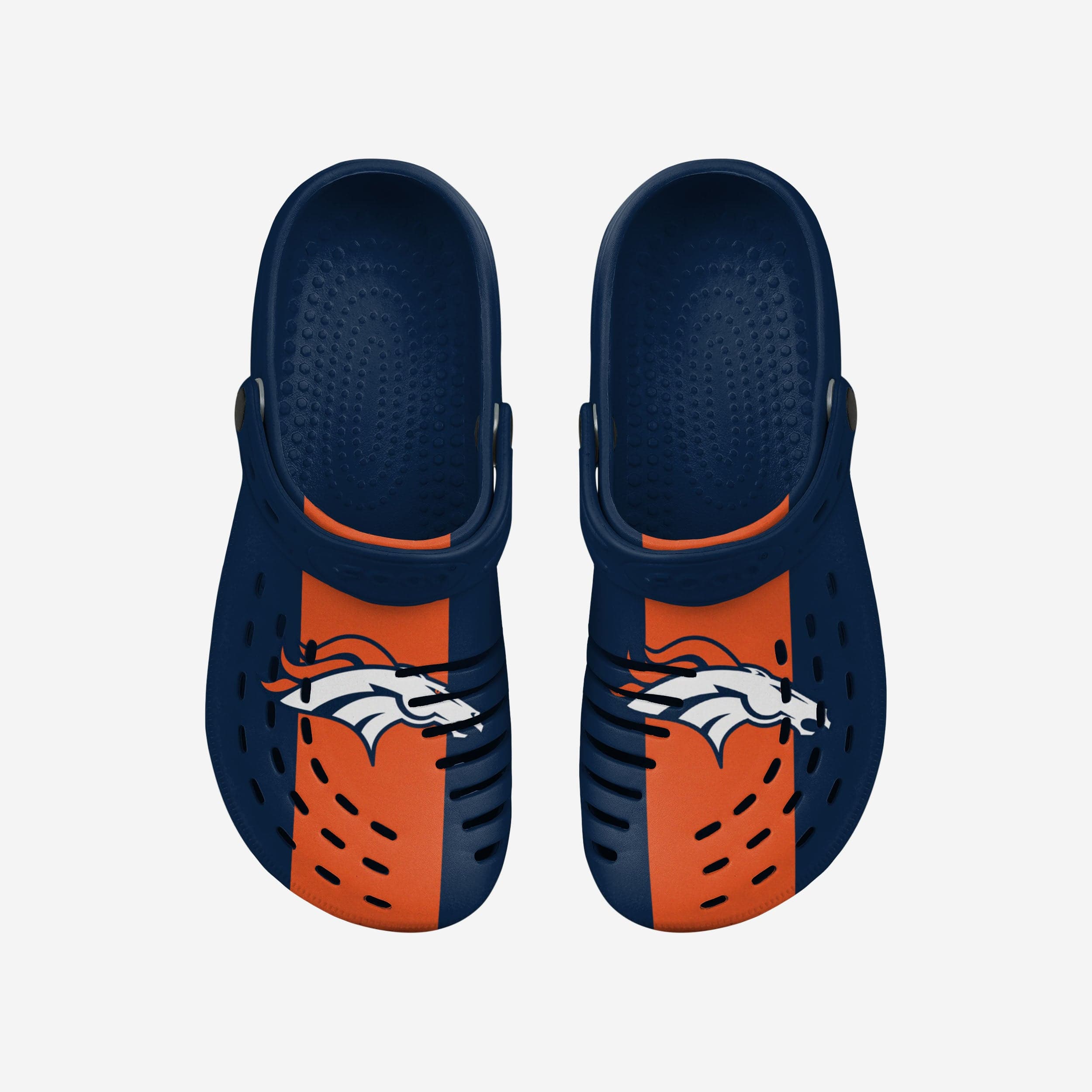 Denver Broncos Stylish Team Stripe Clogs with Straps