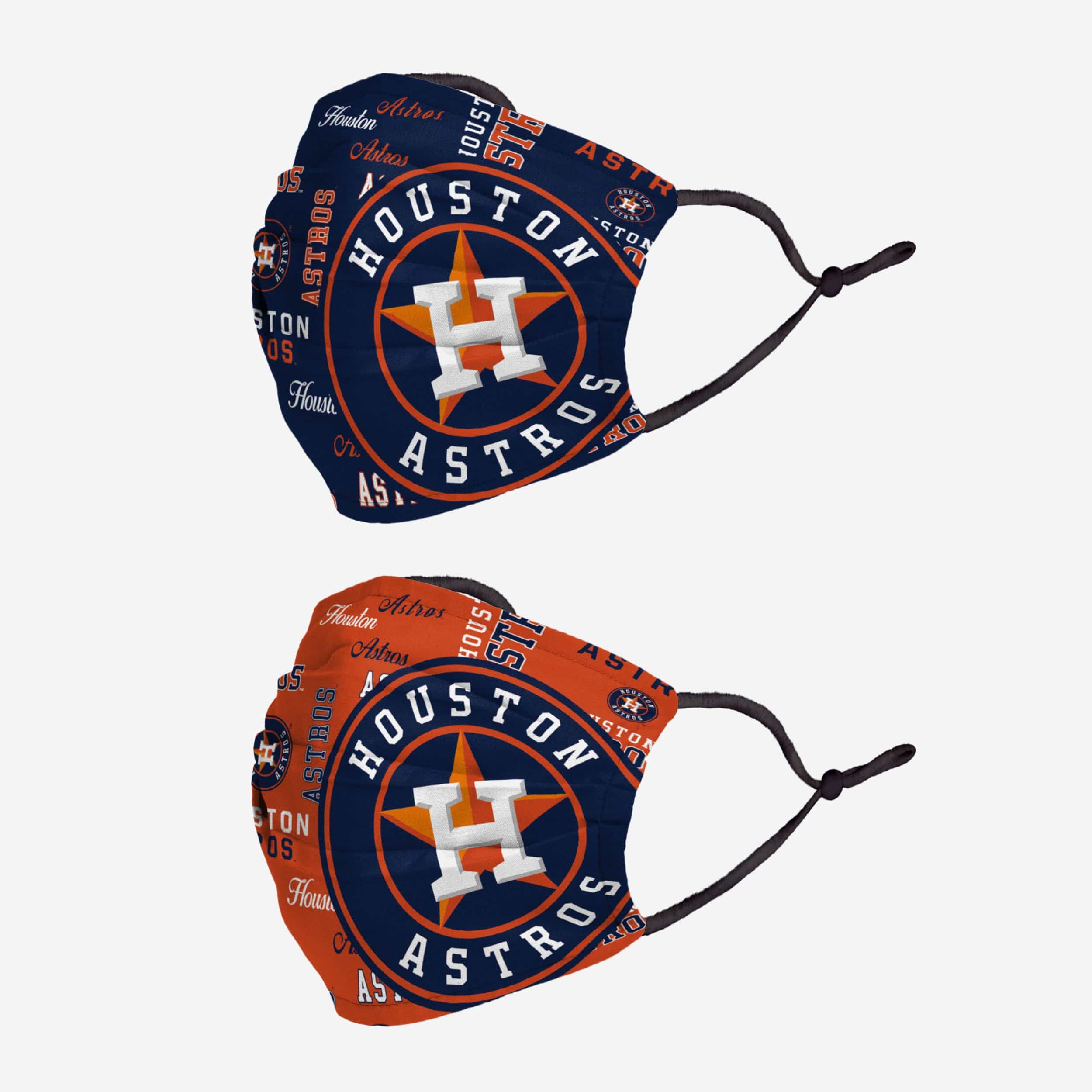 Houston Astros Logo Rush 2-Pack Adjustable Face Covers - Show Your Team Spirit!