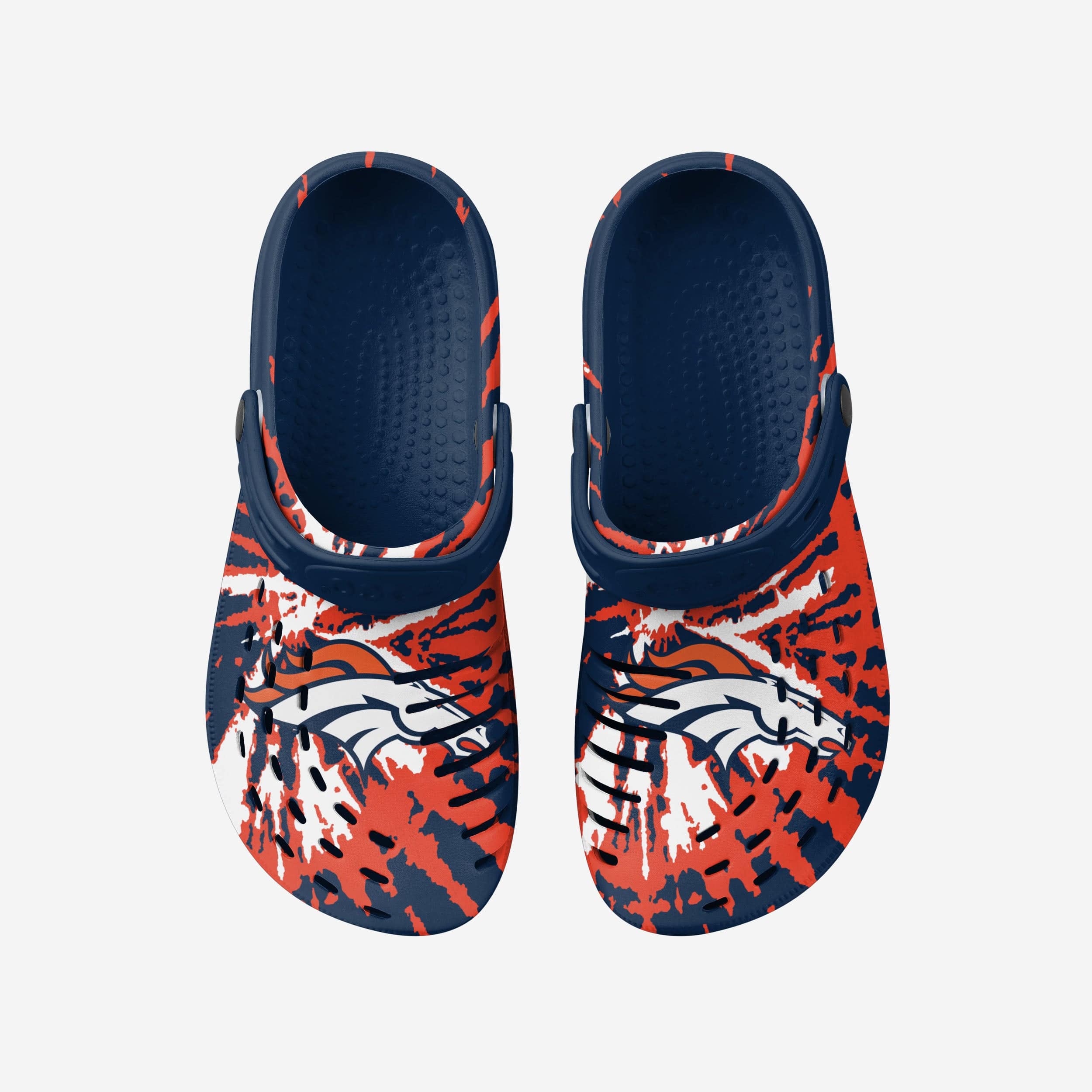 Denver Broncos Stylish Tie - Dye Clogs with Straps