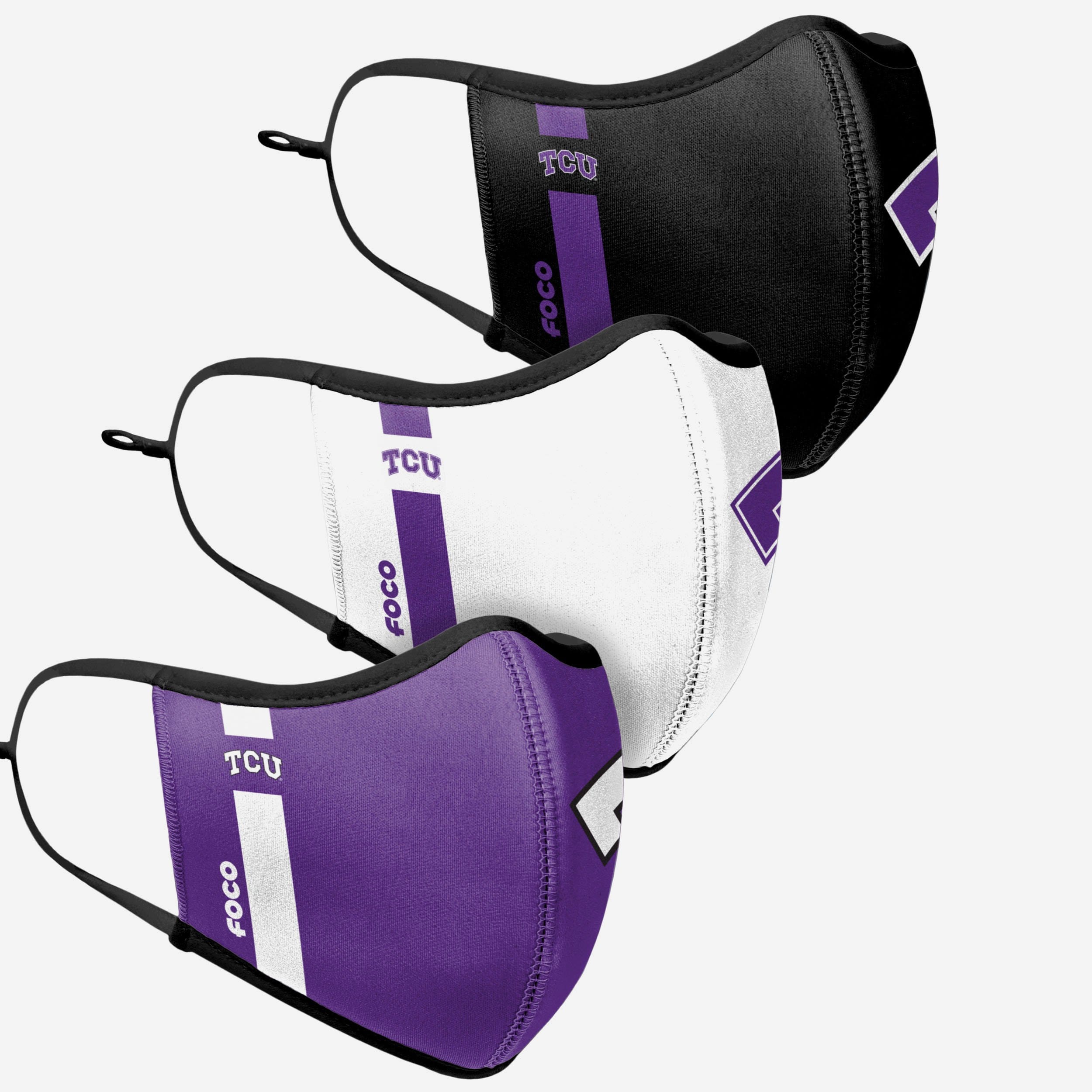 TCU Horned Frogs 3-Pack Sports Face Cover - Represent Your Team in Style!