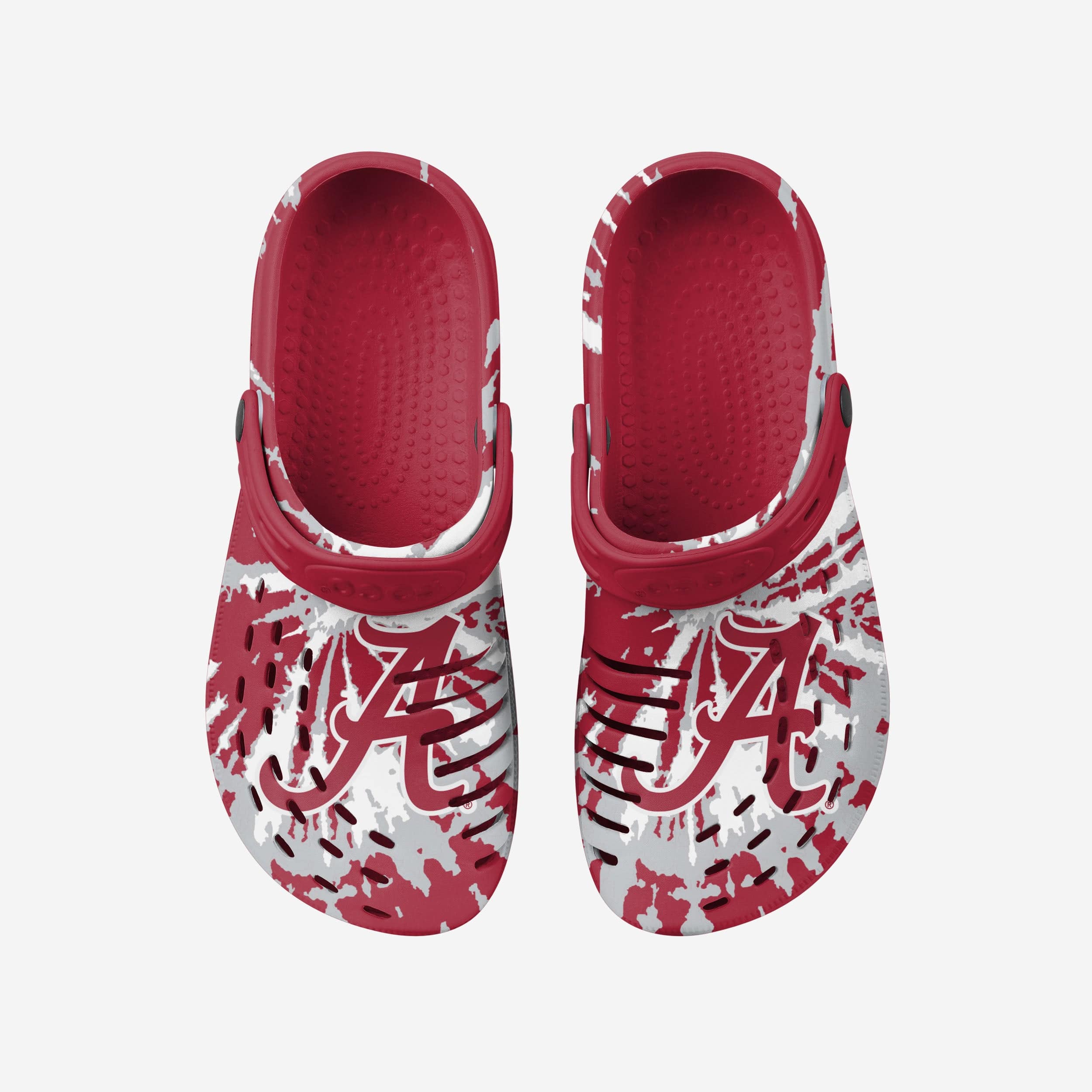Alabama Crimson Tide Stylish Tie - Dye Clogs with Straps