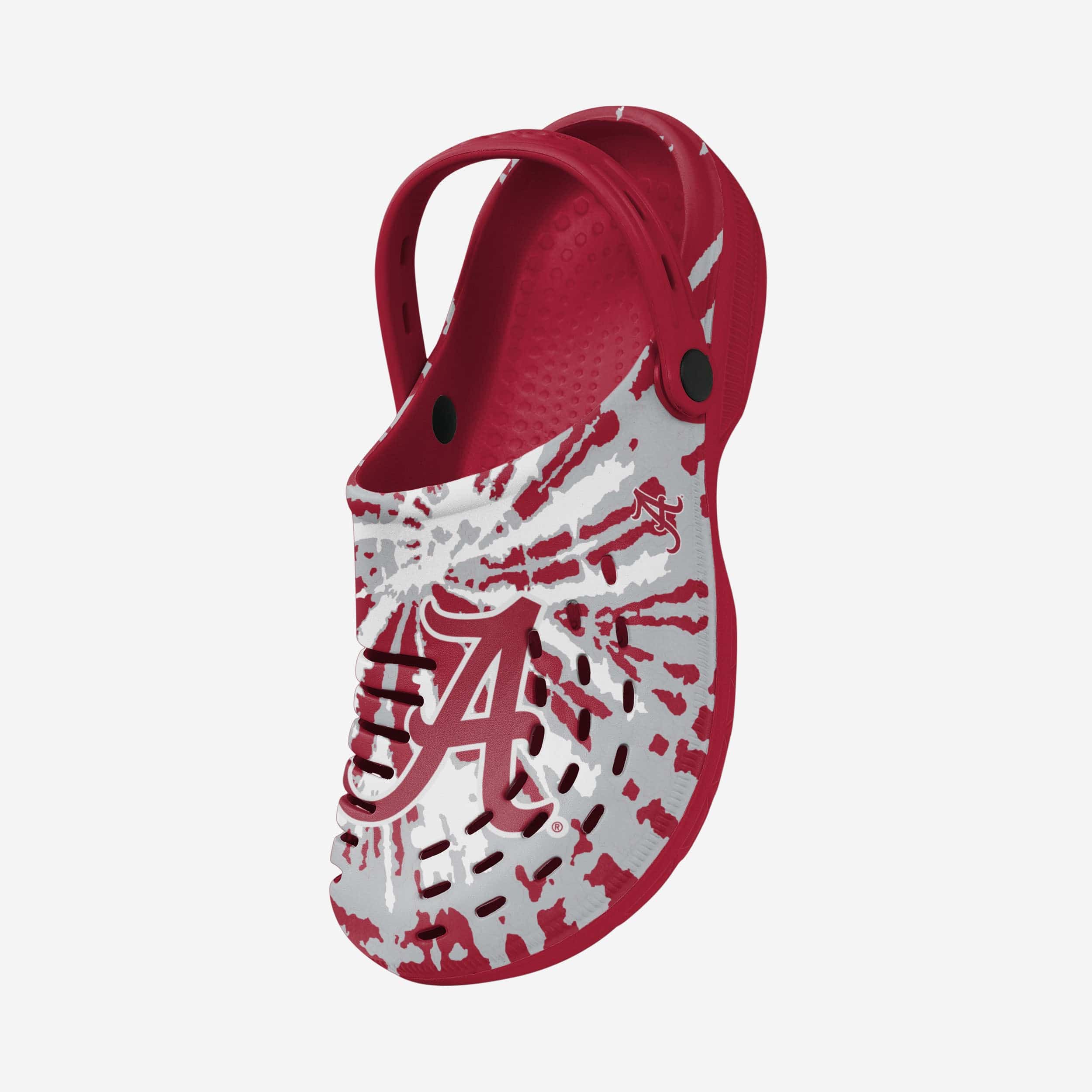 Alabama Crimson Tide Stylish Tie - Dye Clogs with Straps