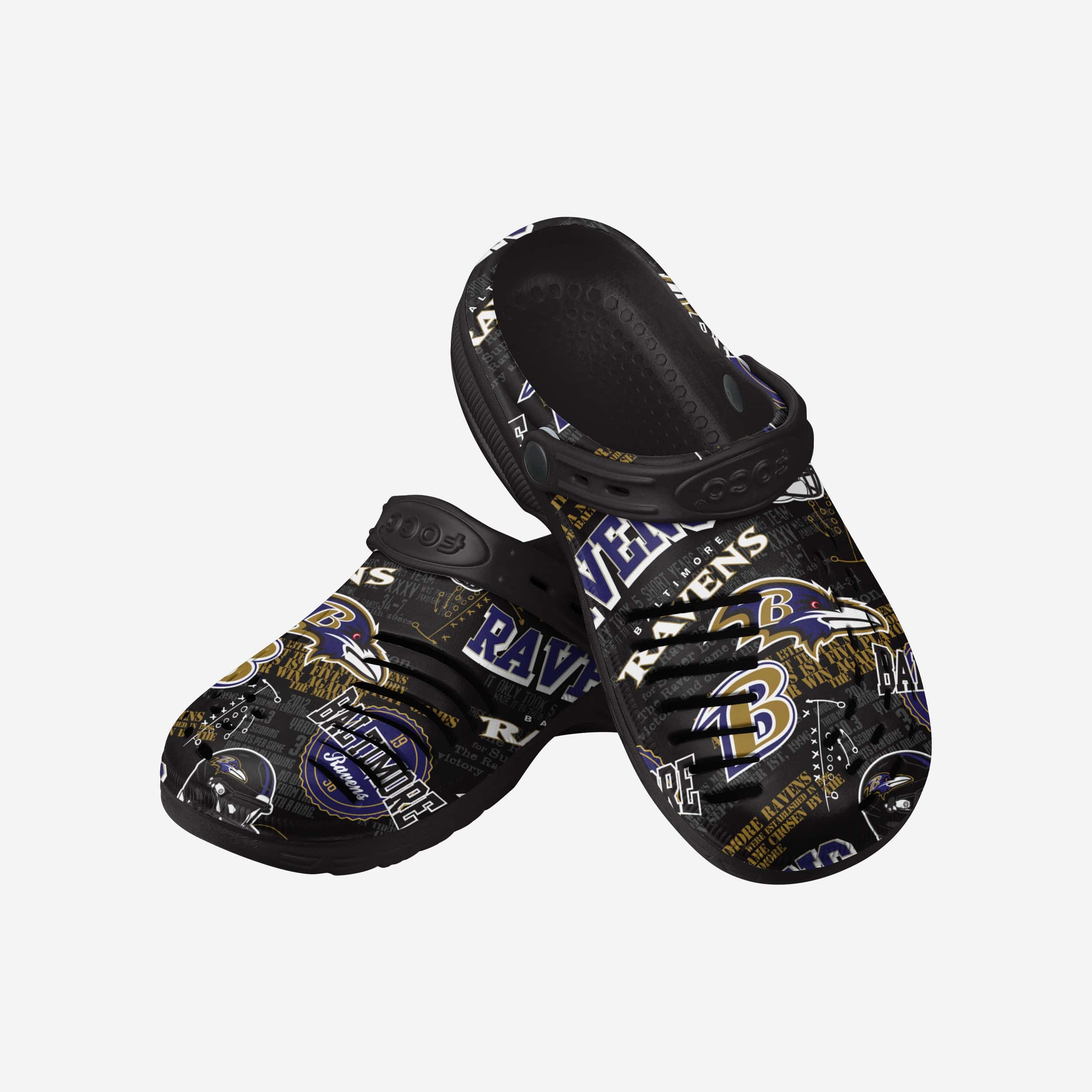 Baltimore Ravens Strap-On Historic Print Clogs