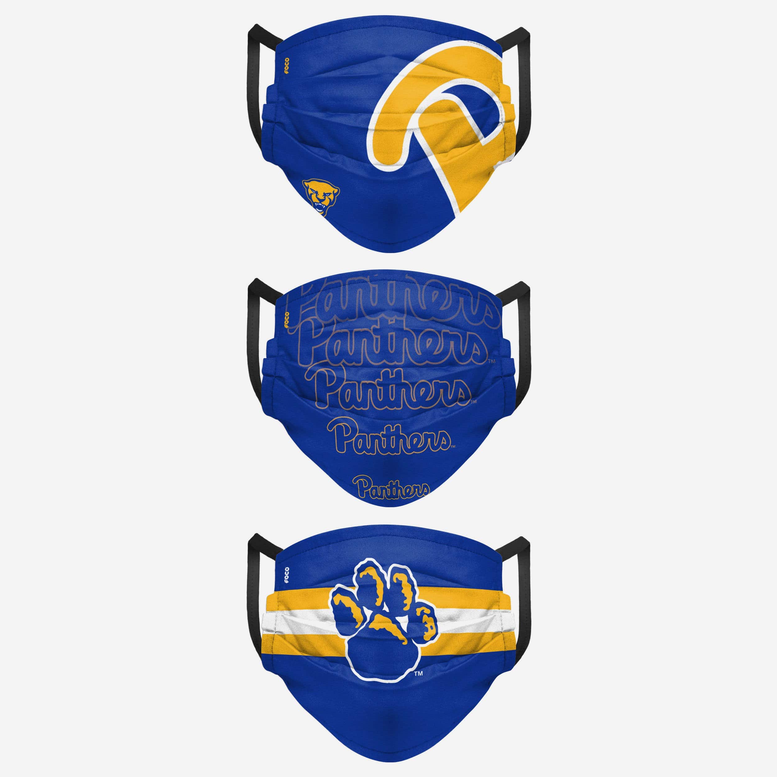 Pittsburgh Panthers Matchday Triple Pack Face Covers - Show Your Team Spirit!