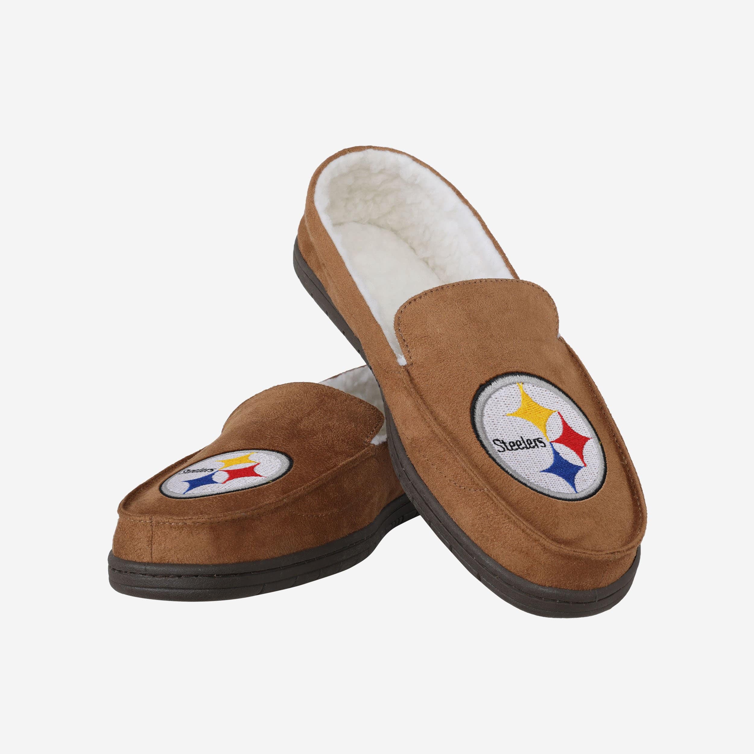Pittsburgh Steelers Luxury Beige Moccasin Slippers