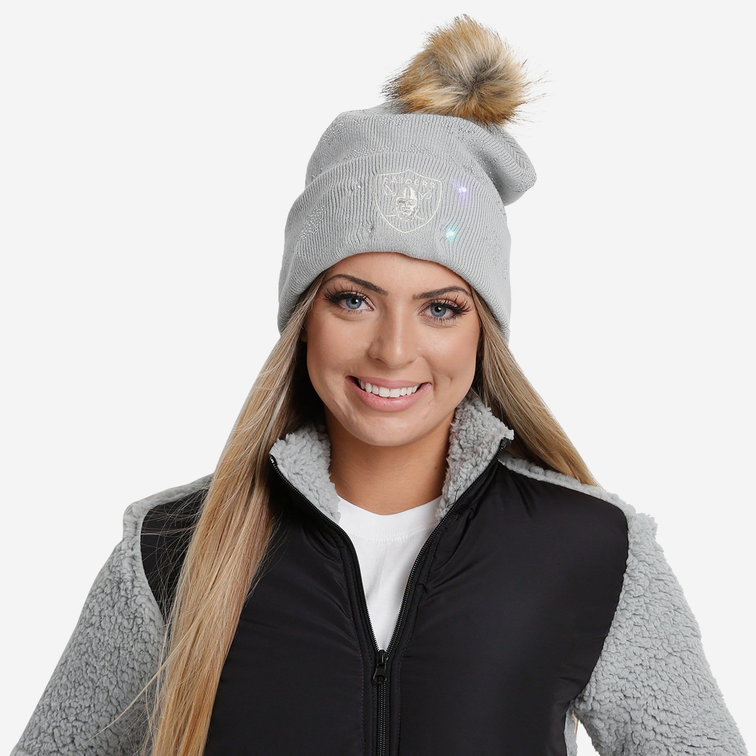 Glamorous Las Vegas Raiders Rhinestone Light-Up Beanie
