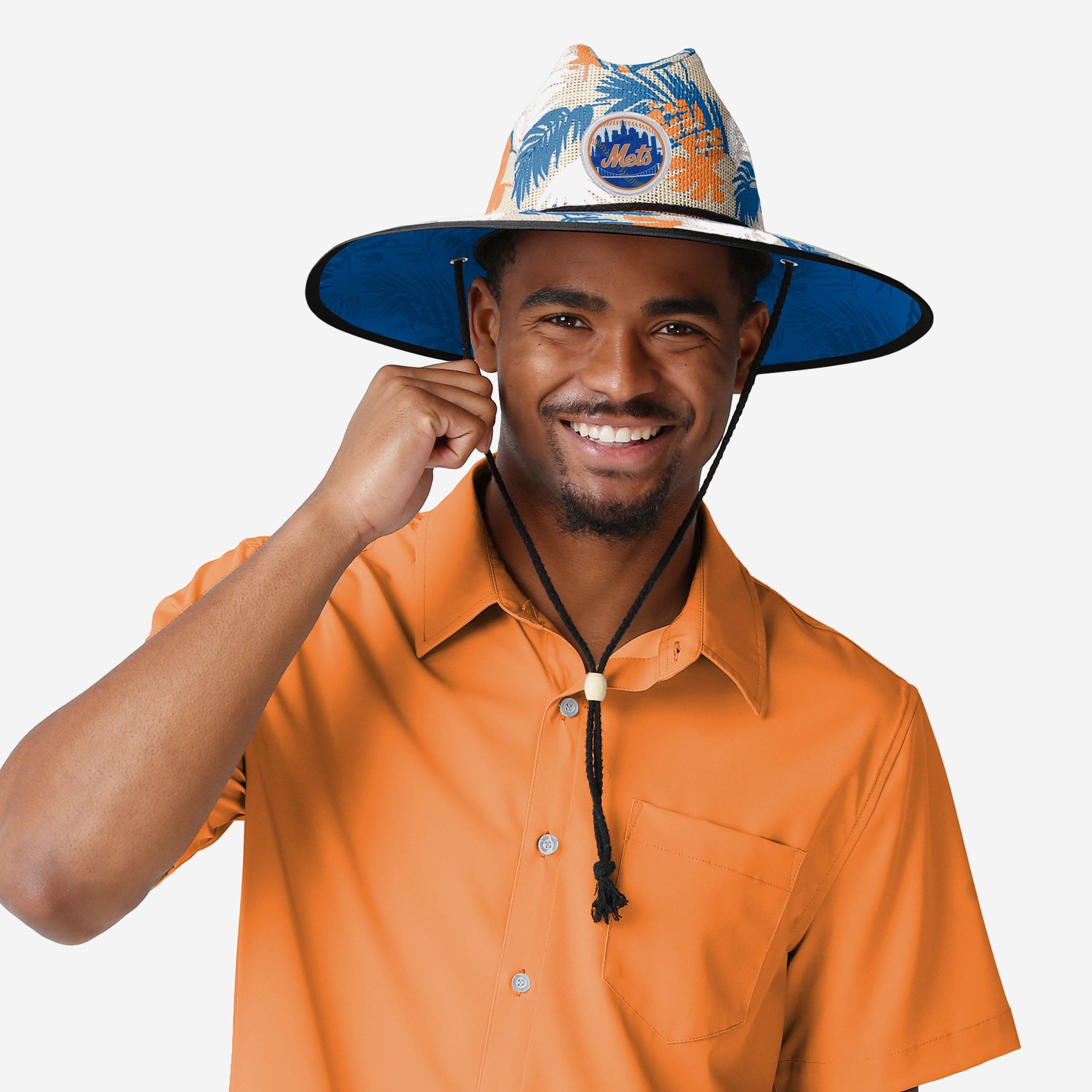 New York Mets Floral Printed Straw Hat - A Summer Fashion Must-Have!