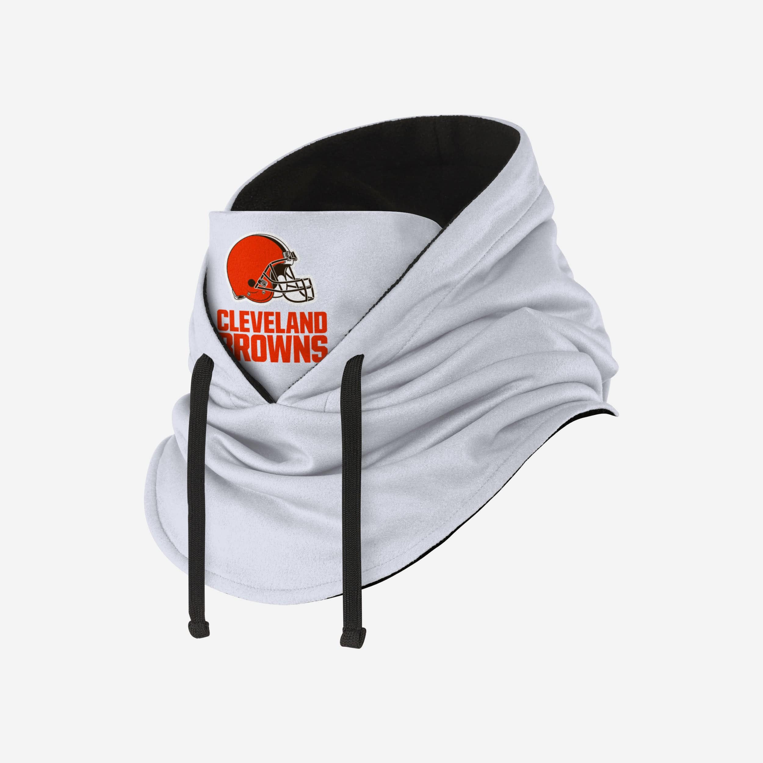 Cleveland Browns Stunning White Drawstring Hooded Gaiter