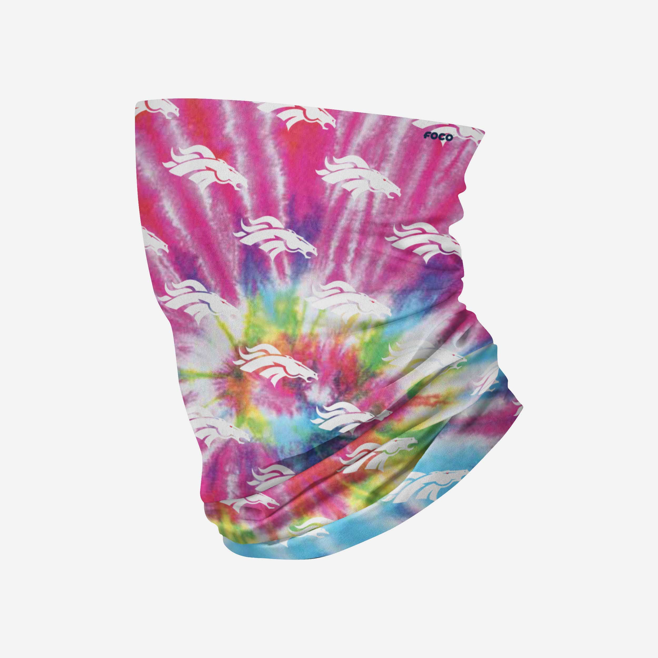 Denver Broncos Pastel Tie-Dye Gaiter Scarf - Show Your Team Spirit!