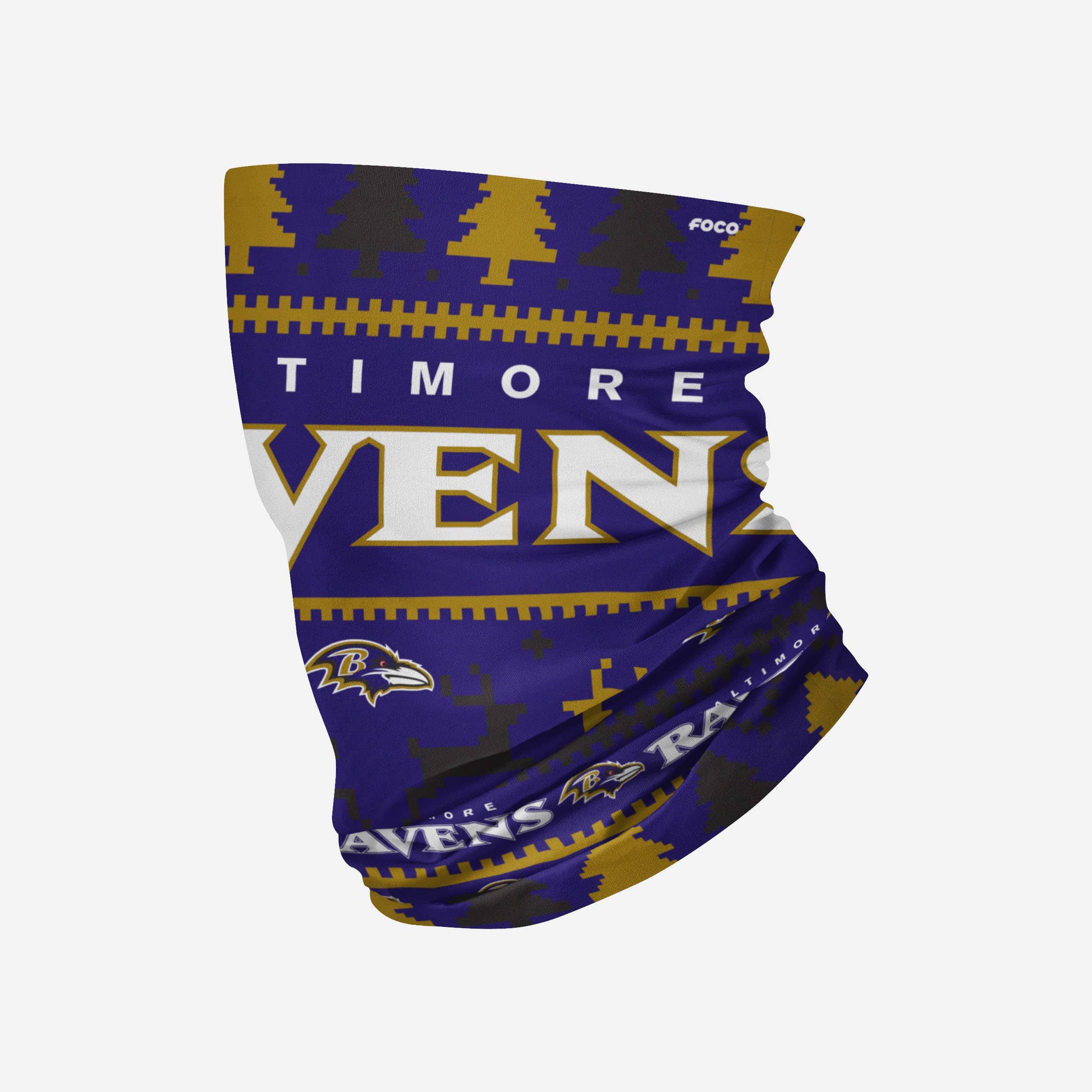 Baltimore Ravens Wordmark Holiday Gaiter Scarf - Show Your Team Spirit!