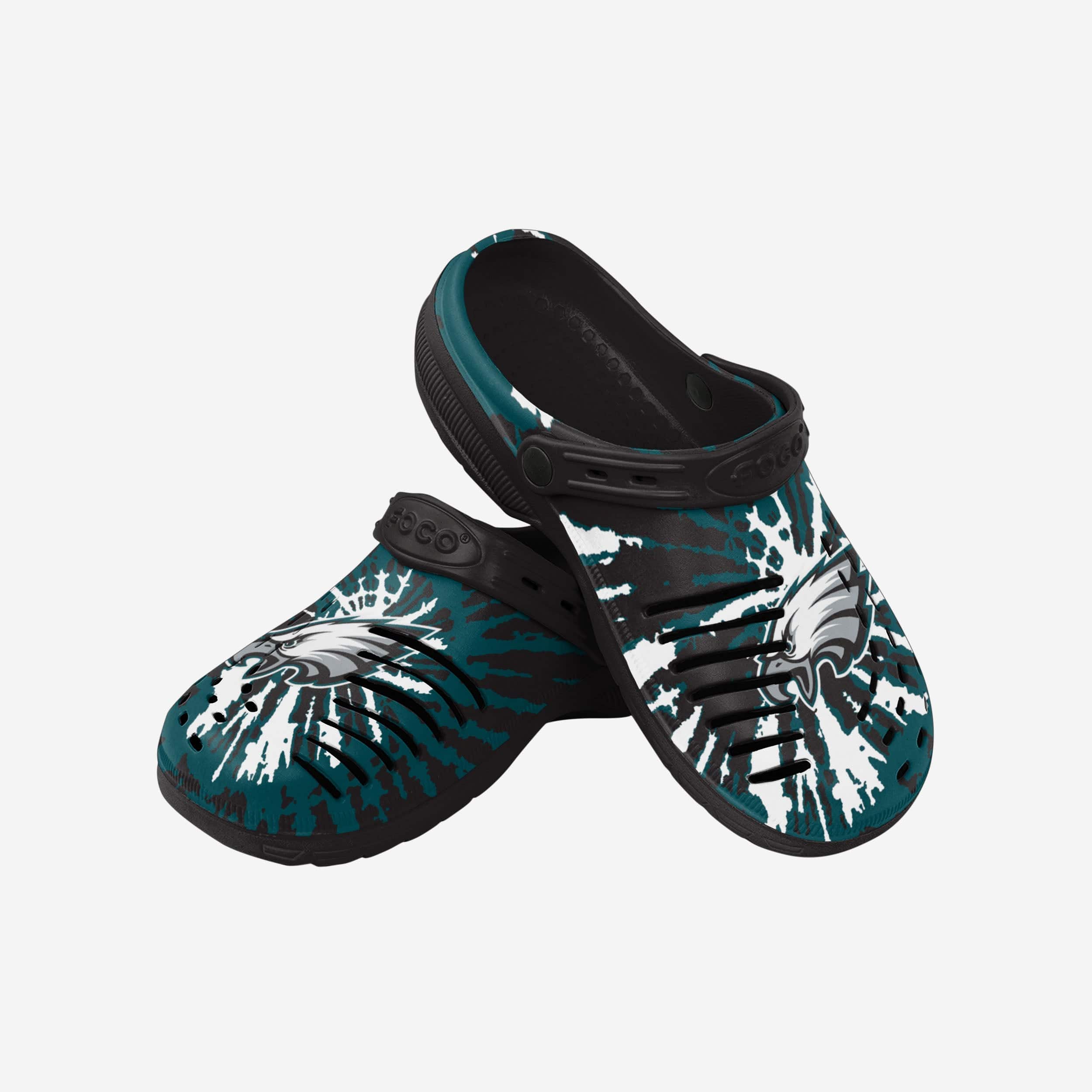 Philadelphia Eagles Tie-Dye Strapped Clogs - Stand Out in Style!