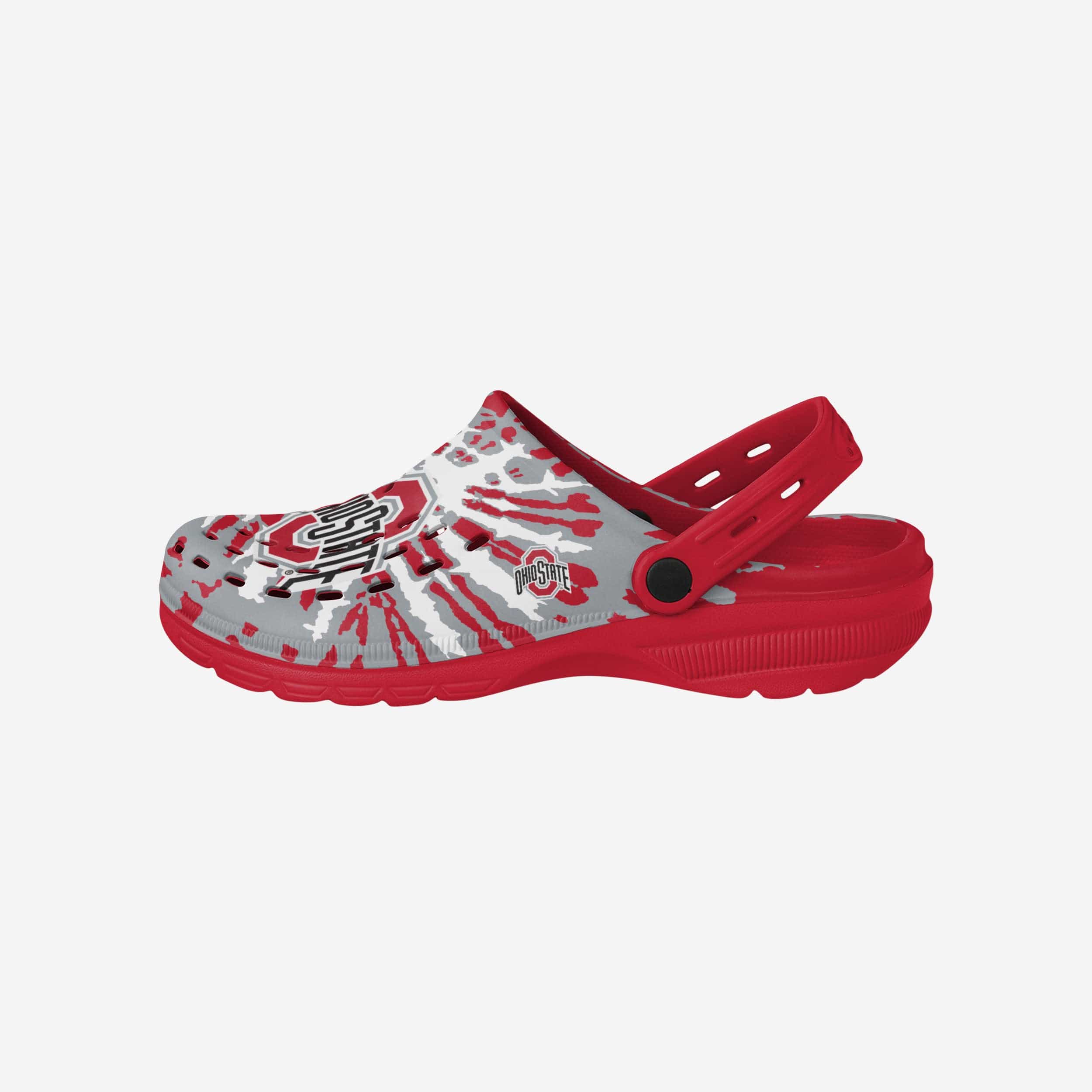 Groovy Ohio State Buckeyes Tie - Dye Clogs with Straps