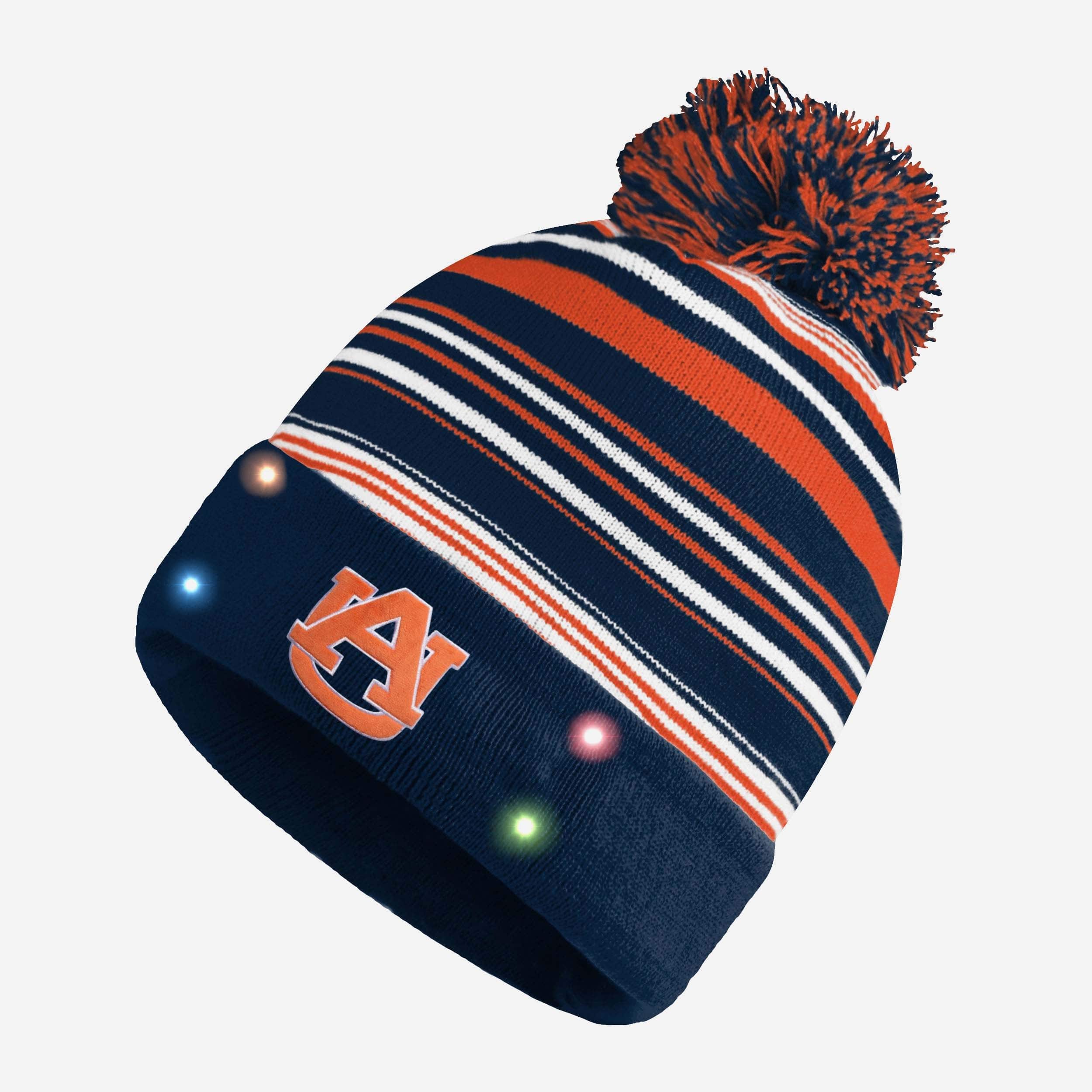 Auburn Tigers Eye-Catching Horizontal Stripe Light-Up Beanie
