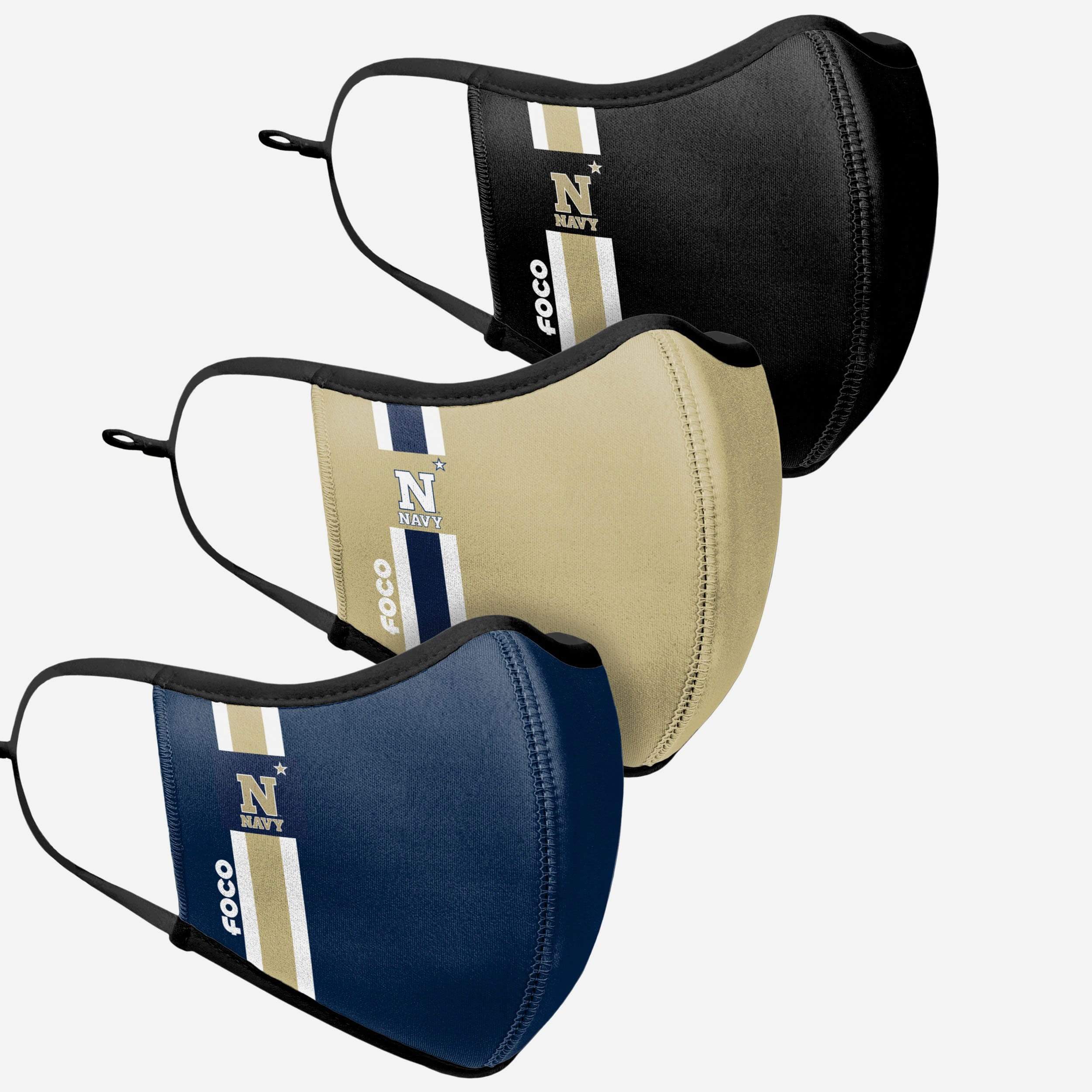 Navy Midshipmen Sport 3-Pack Face Cover - Represent Your Team in Style!