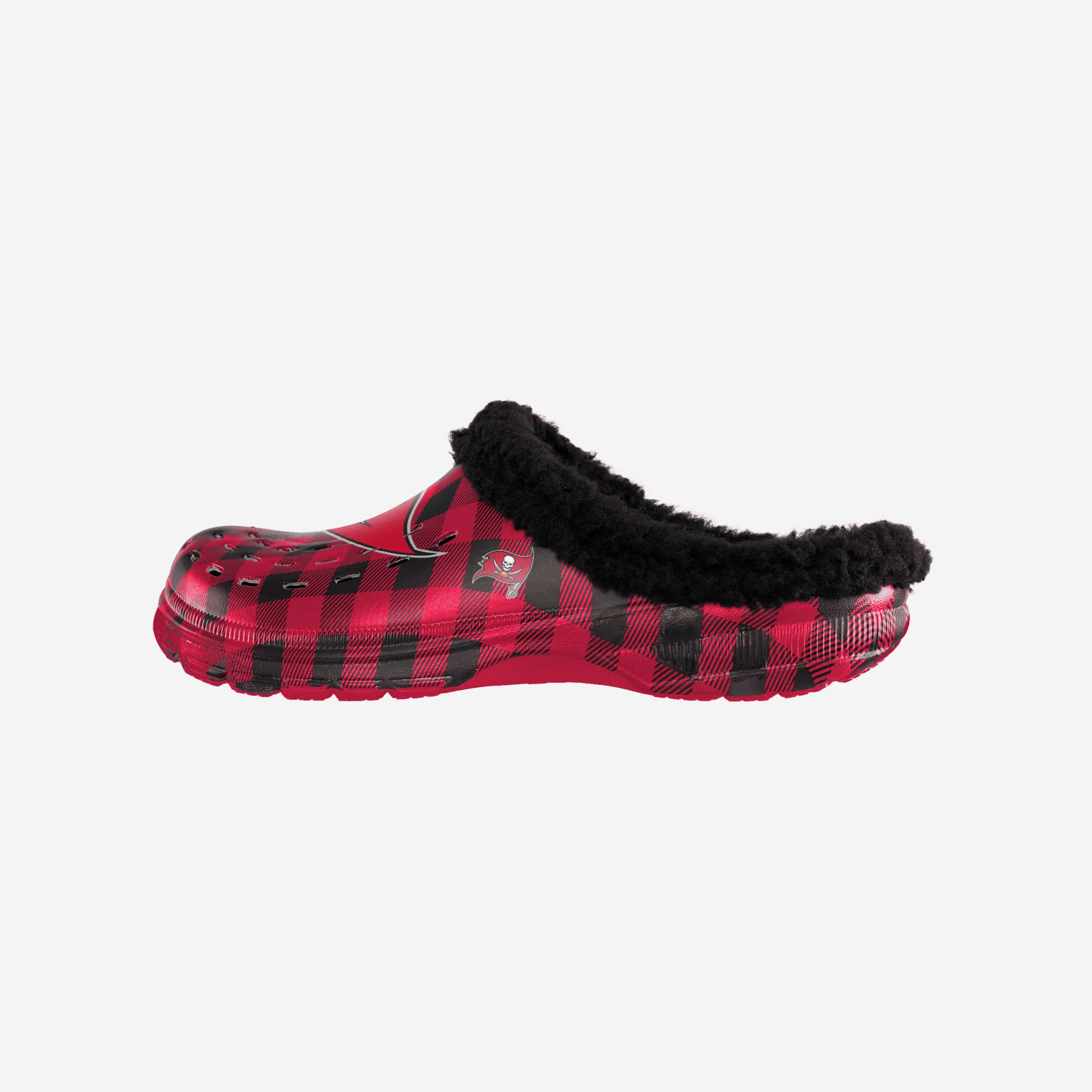 Tampa Bay Buccaneers Stylish Sherpa Lined Buffalo Check Clogs