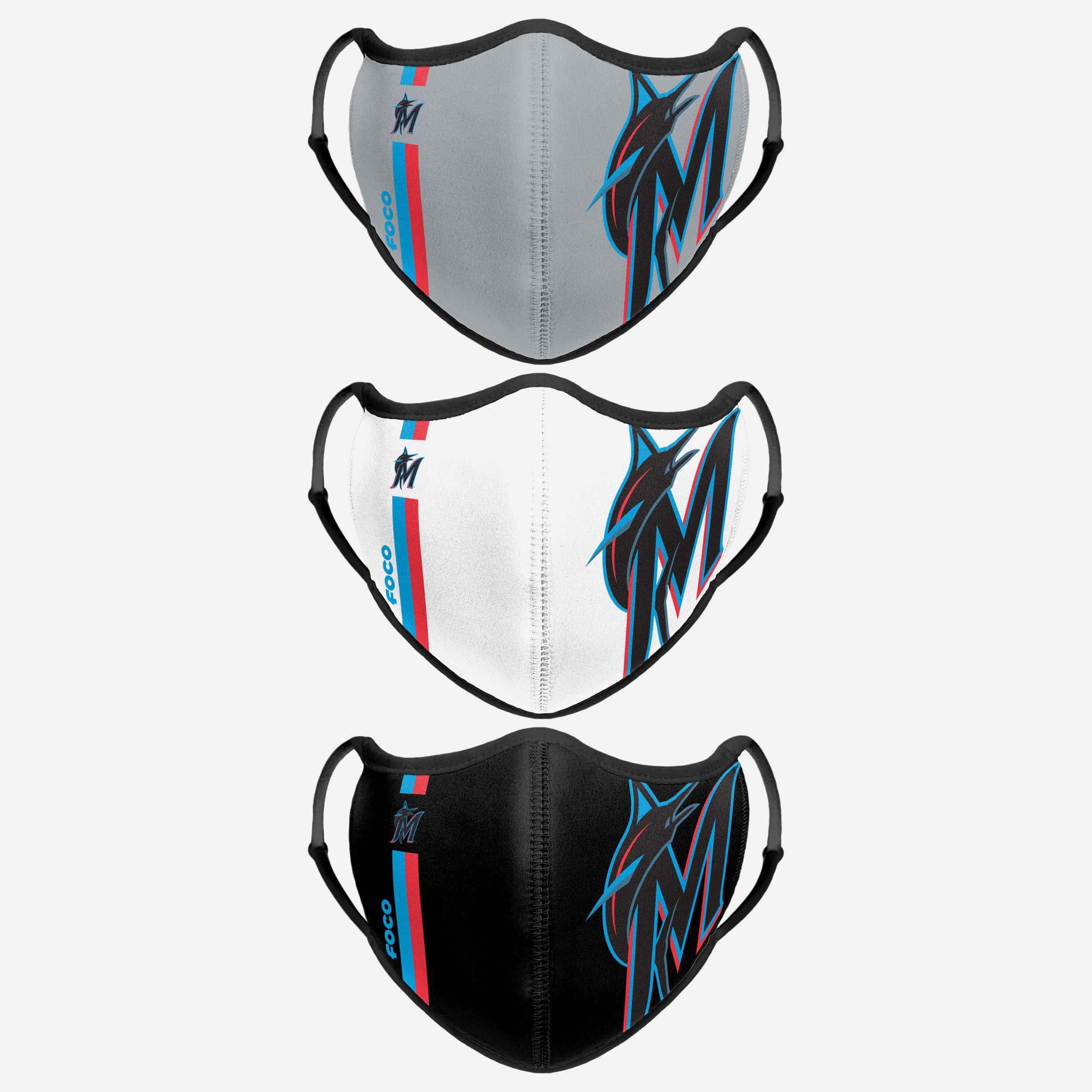Miami Marlins 3-Pack Sporty Face Covers - Represent Your Team in Style!