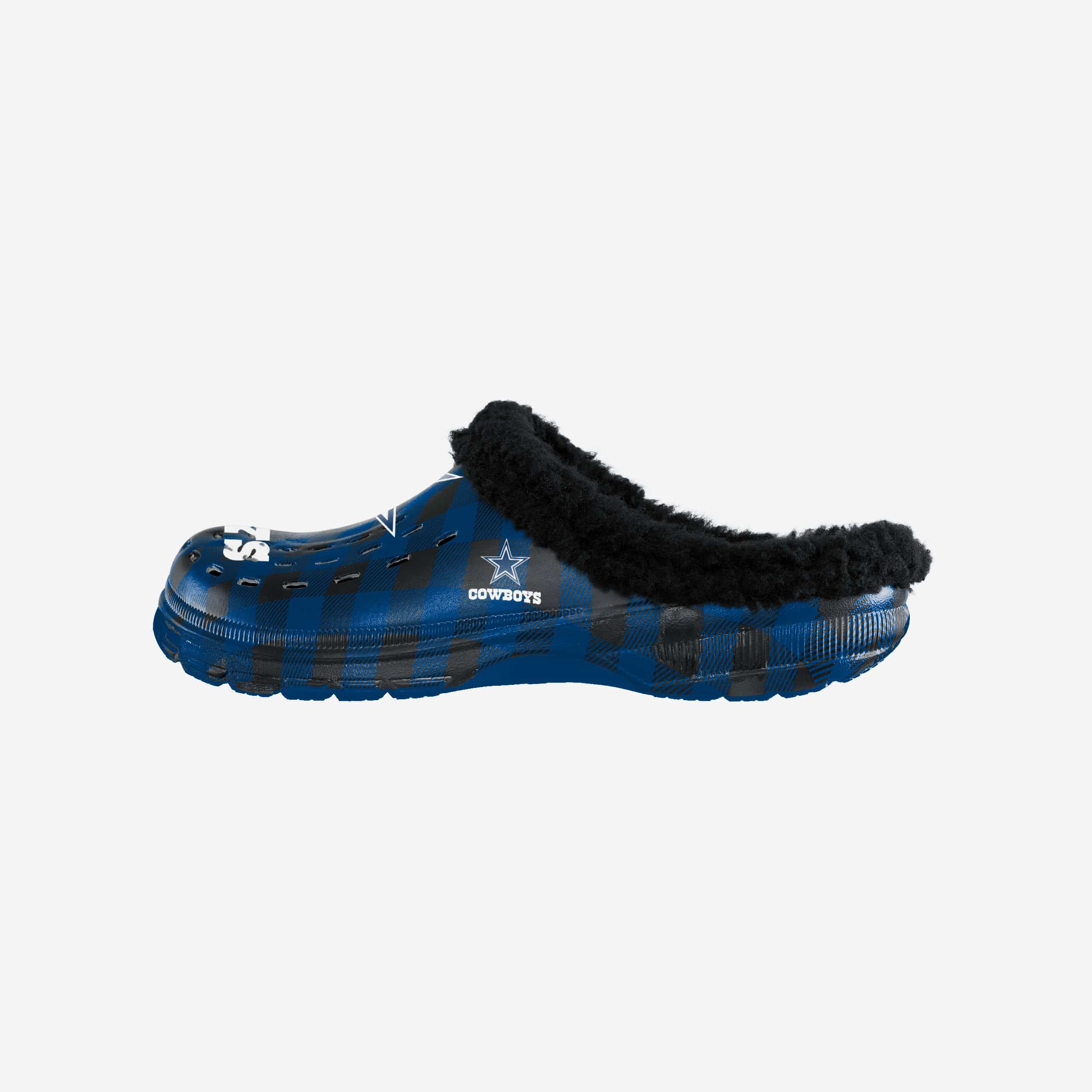 Dallas Cowboys Sherpa Lined Buffalo Check Clogs - The Ultimate Fandom Footwear