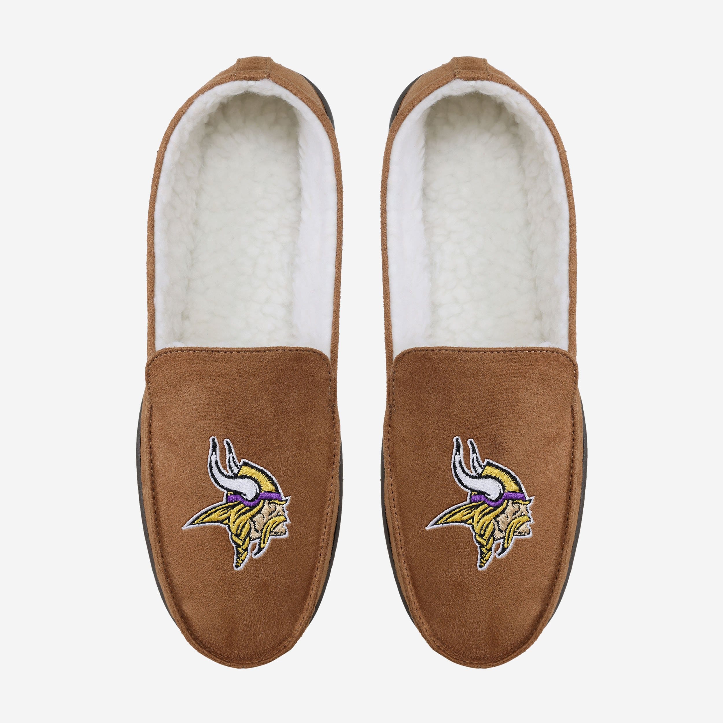 Stylish Minnesota Vikings Beige Moccasin Slippers