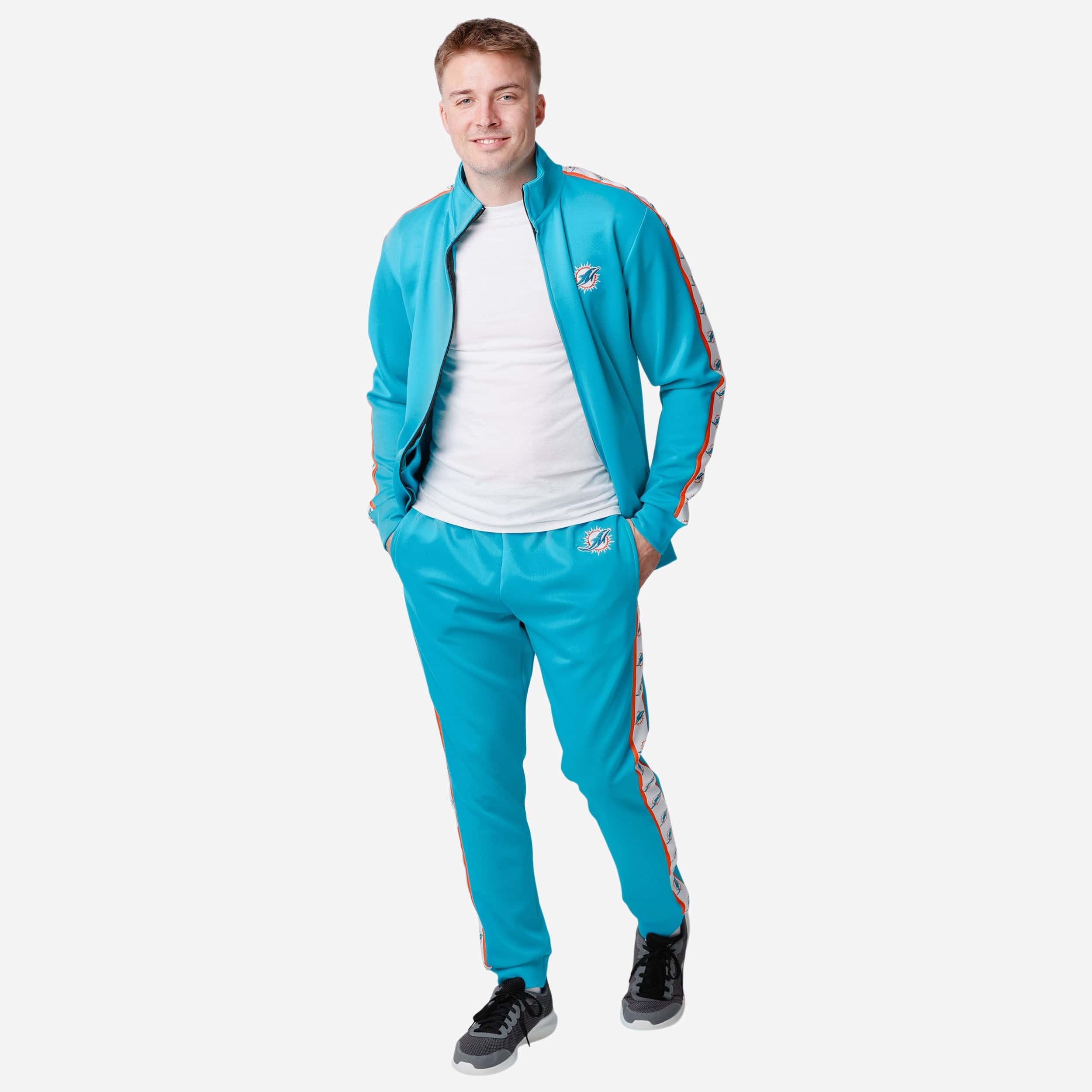 Miami Dolphins Stylish Stripe Logo Track Jacket - Gear Up for the Game!