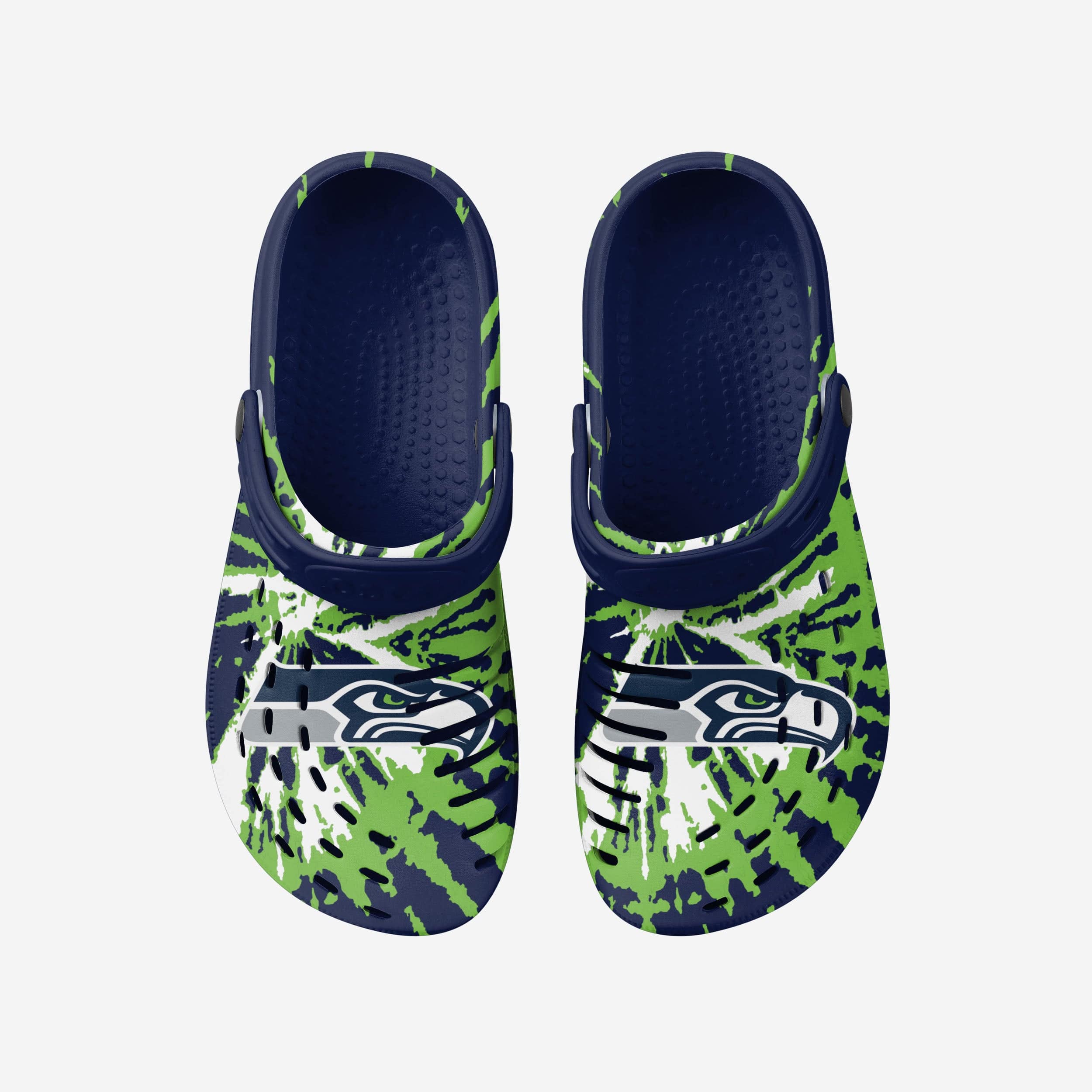 Awesome Seattle Seahawks Tie - Dye Clogs with Straps