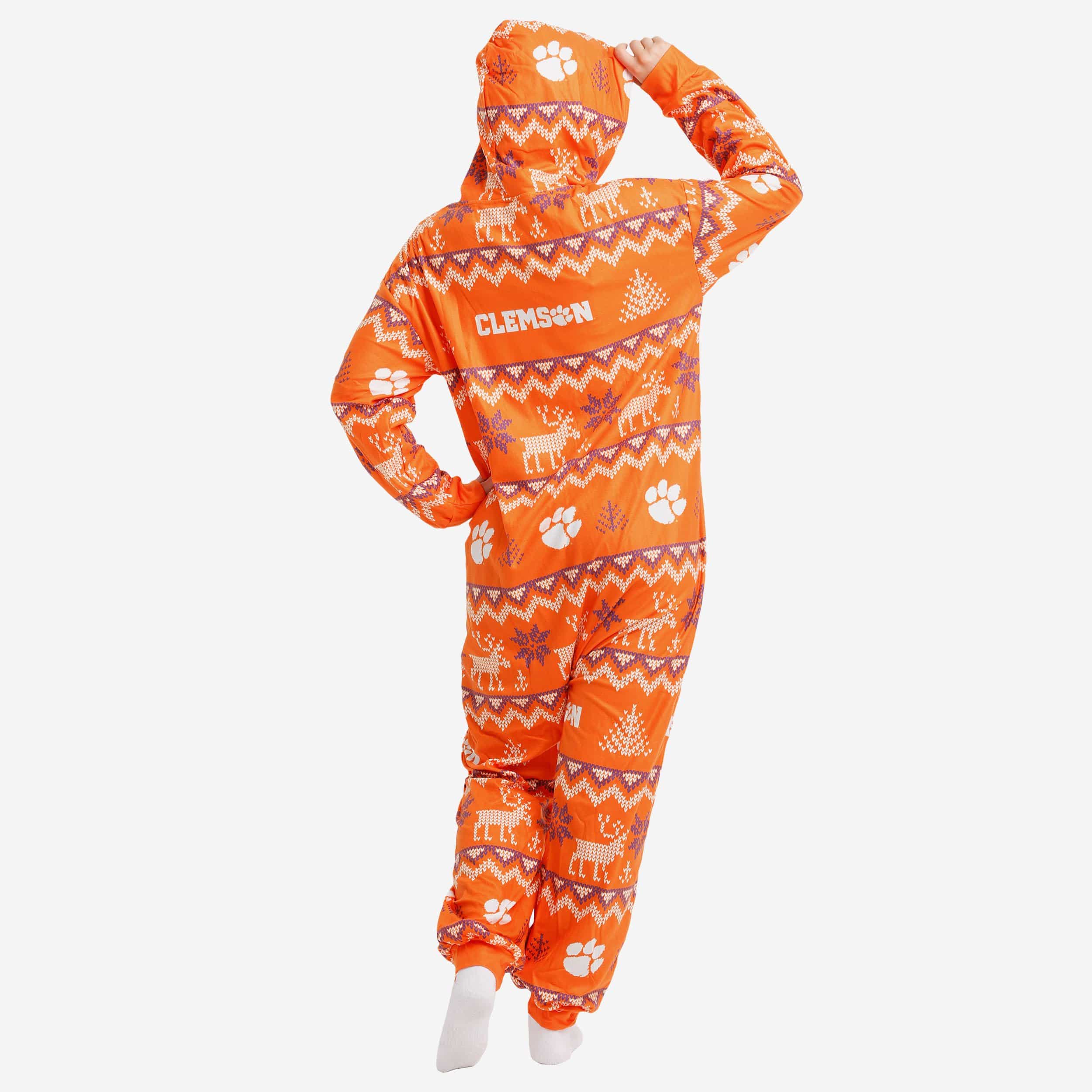 Clemson Tigers Festive One-Piece Pajamas