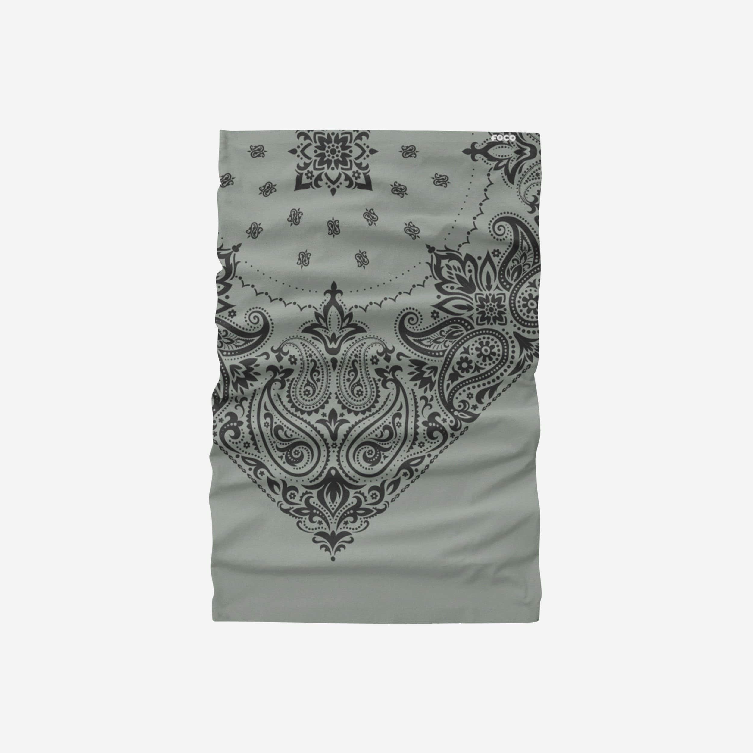 Stylish Grey & Black Bandana Gaiter Scarf - A Must-Have Fashion Accessory