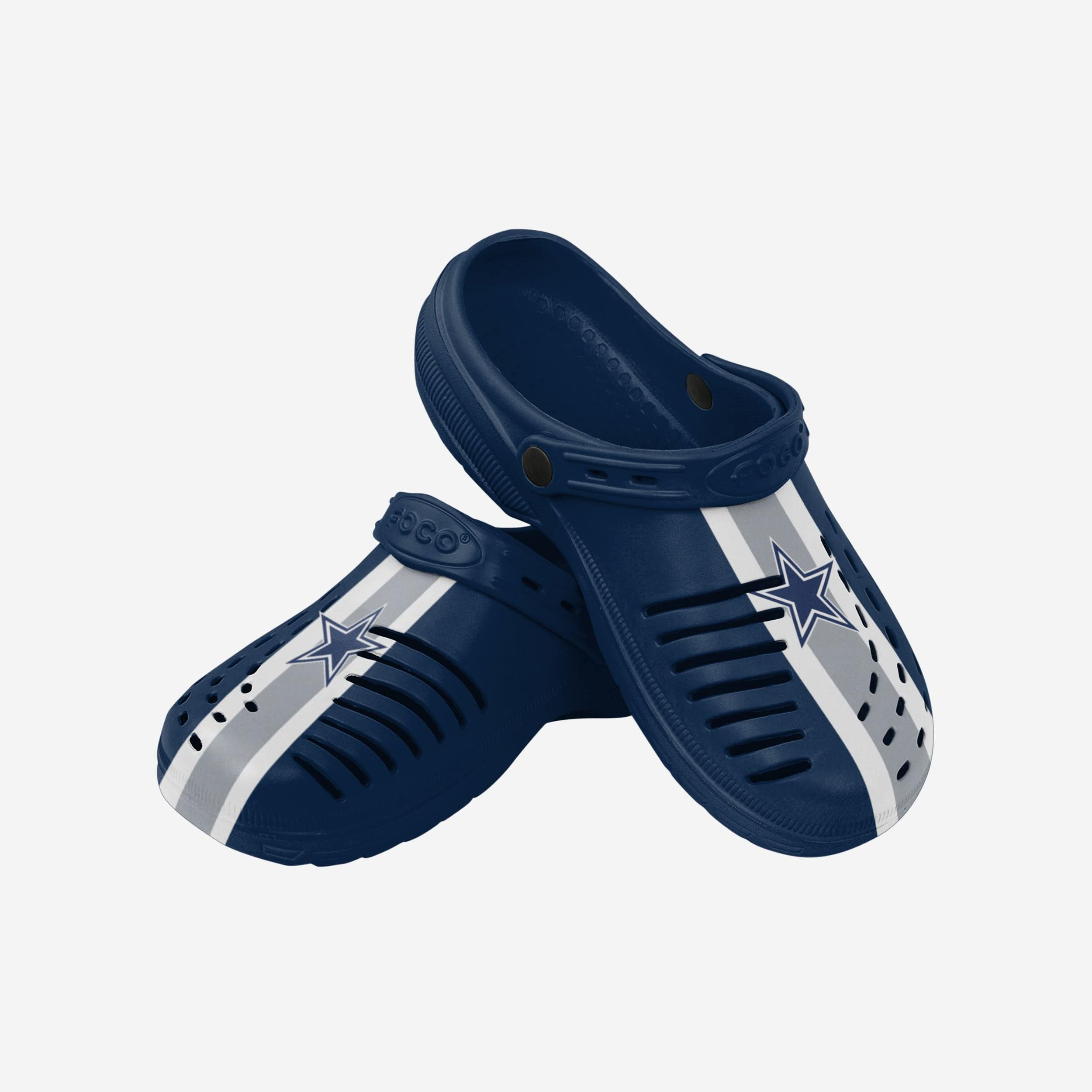 Dallas Cowboys Team Stripe Clog with Strap: Sports-Ready Style