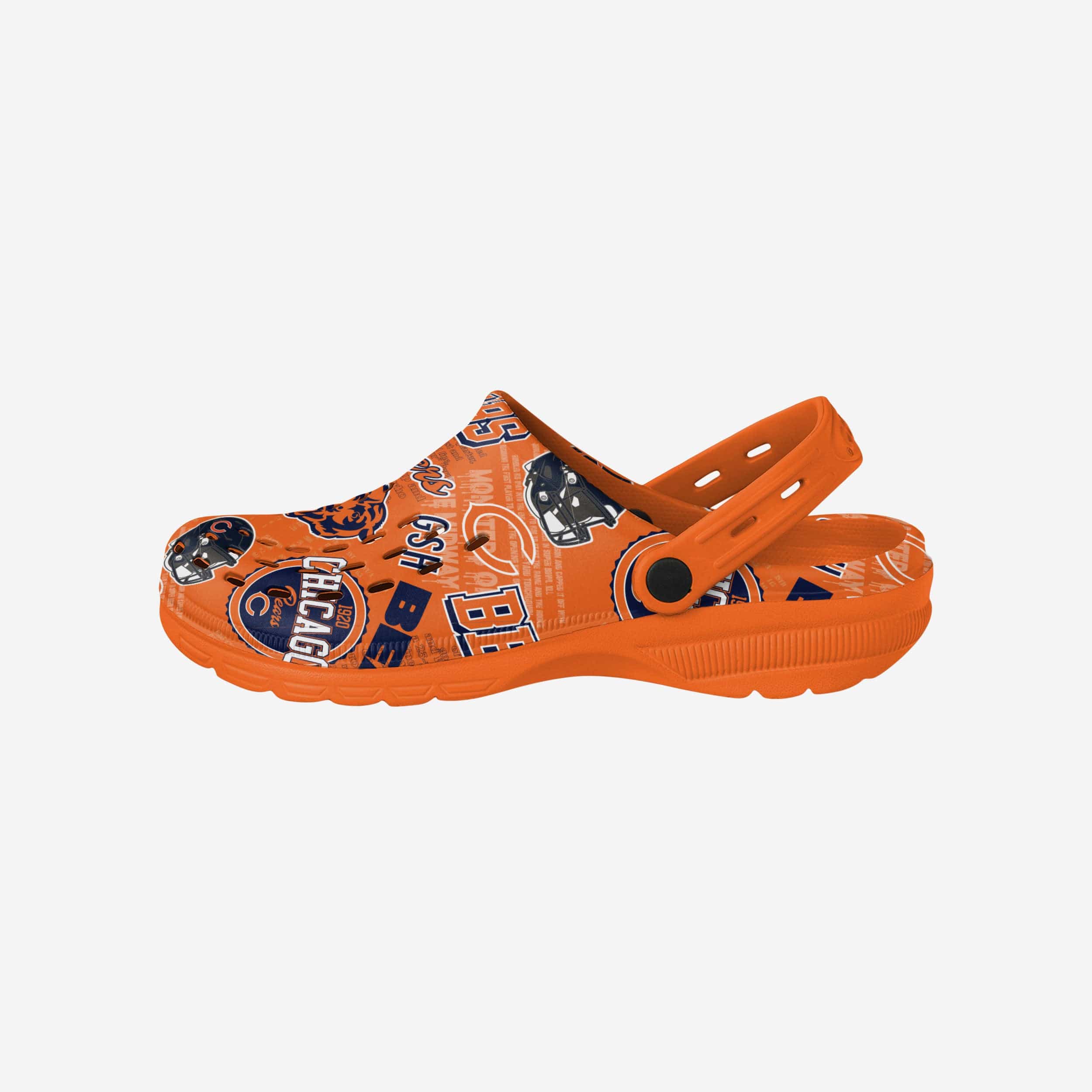 Chicago Bears Historic Print Clogs with Straps - A Nostalgic Footwear Delight