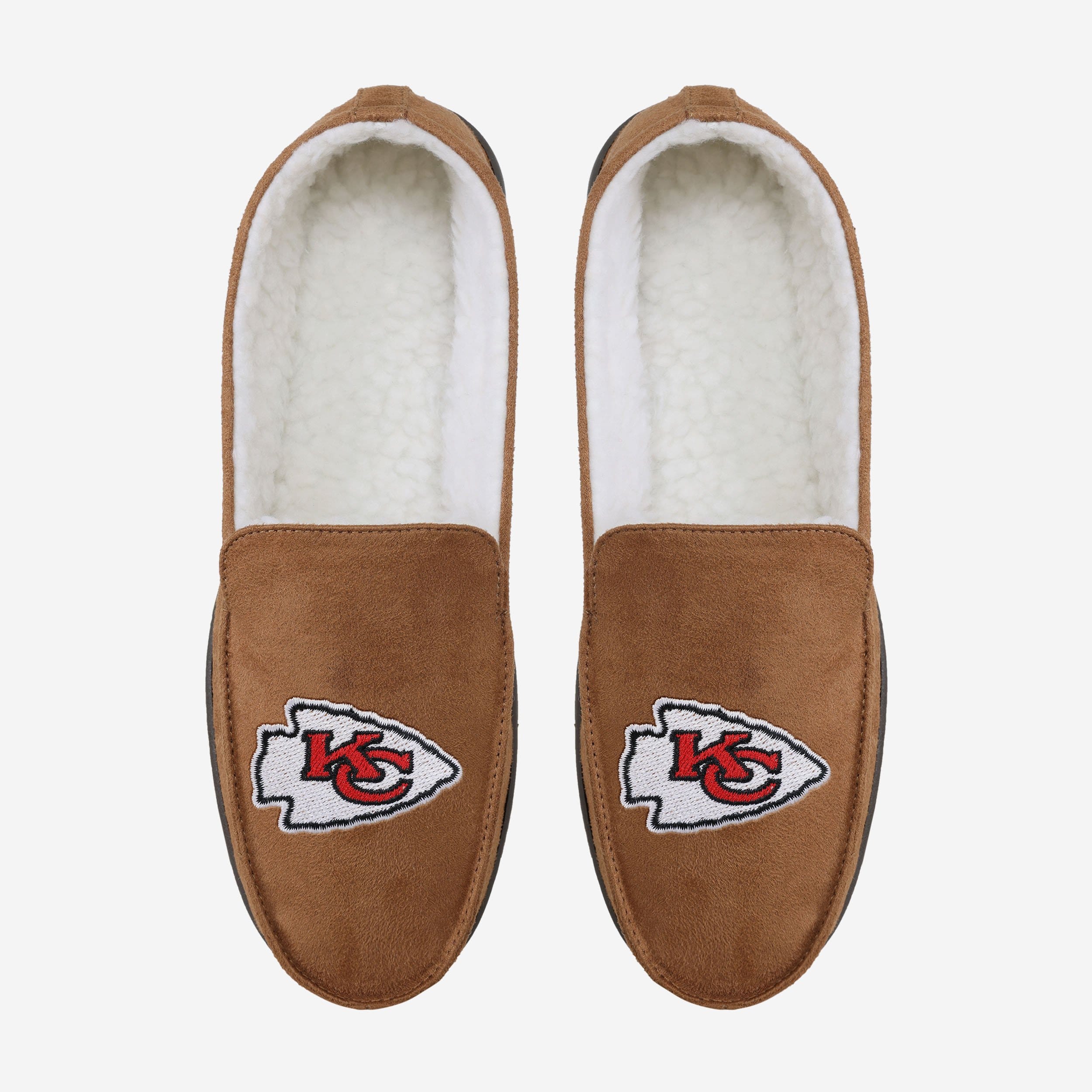 Stylish Kansas City Chiefs Beige Moccasin Slippers