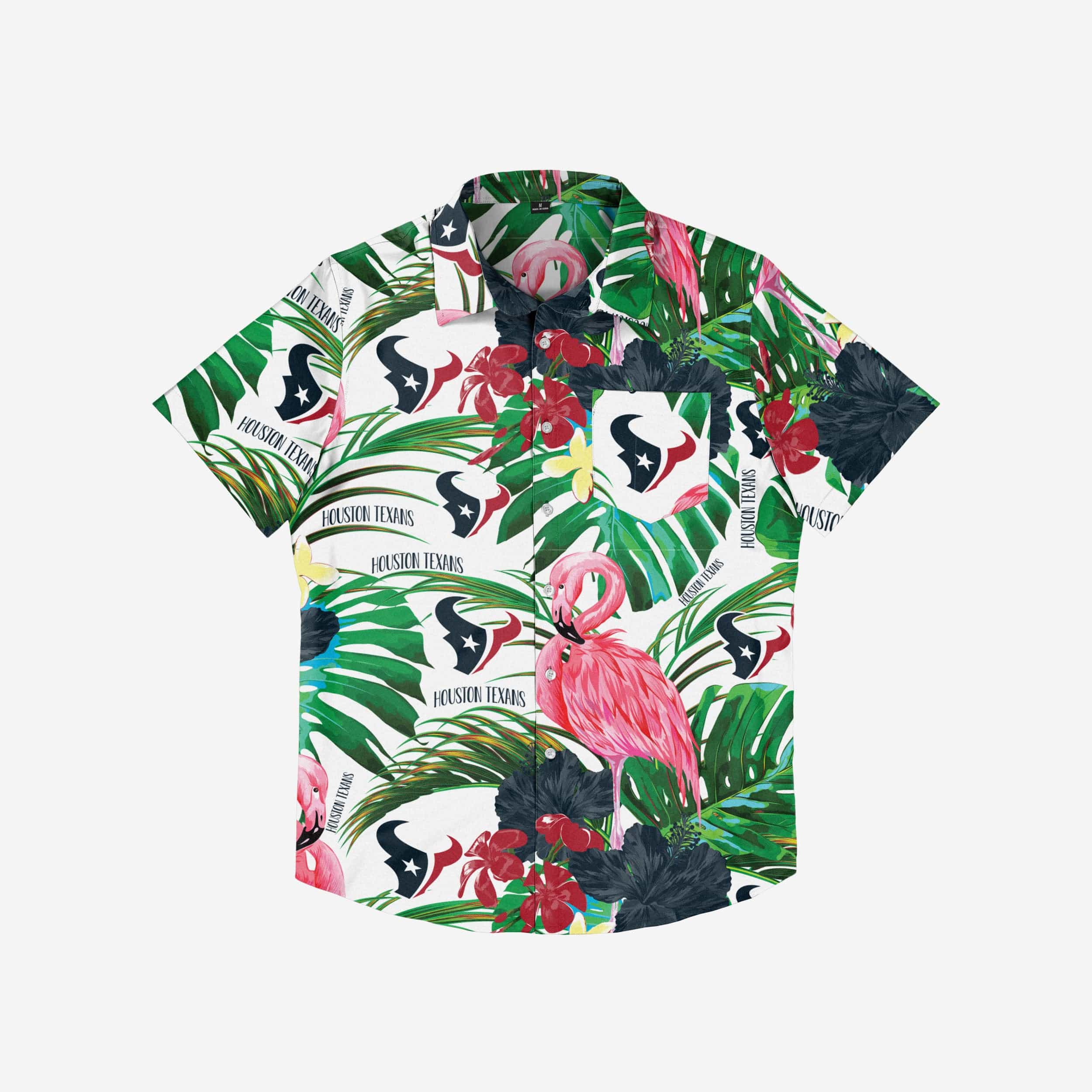 Houston Texans Flamingo Party Button-Up Shirt