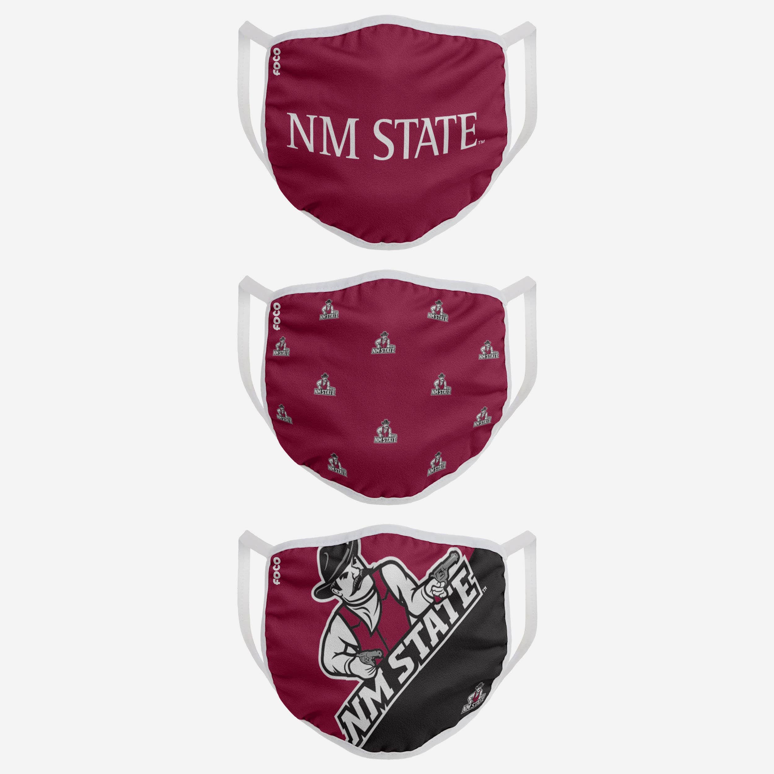 New Mexico State Aggies 3-Pack Fashion Face Covers - Represent Your Team in Style!