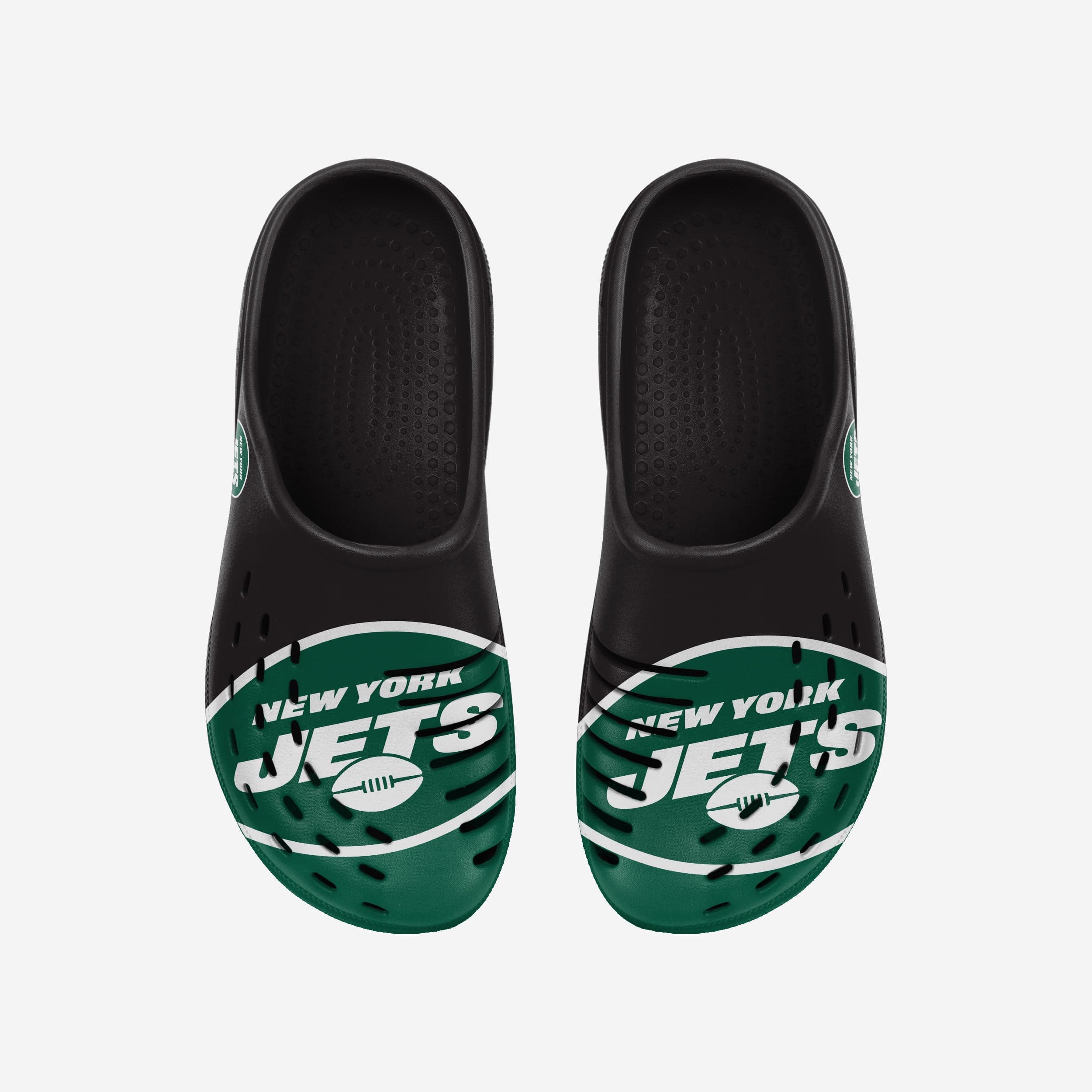 Stylish New York Jets Colorblock Big Logo Clogs - Show Your Team Spirit!