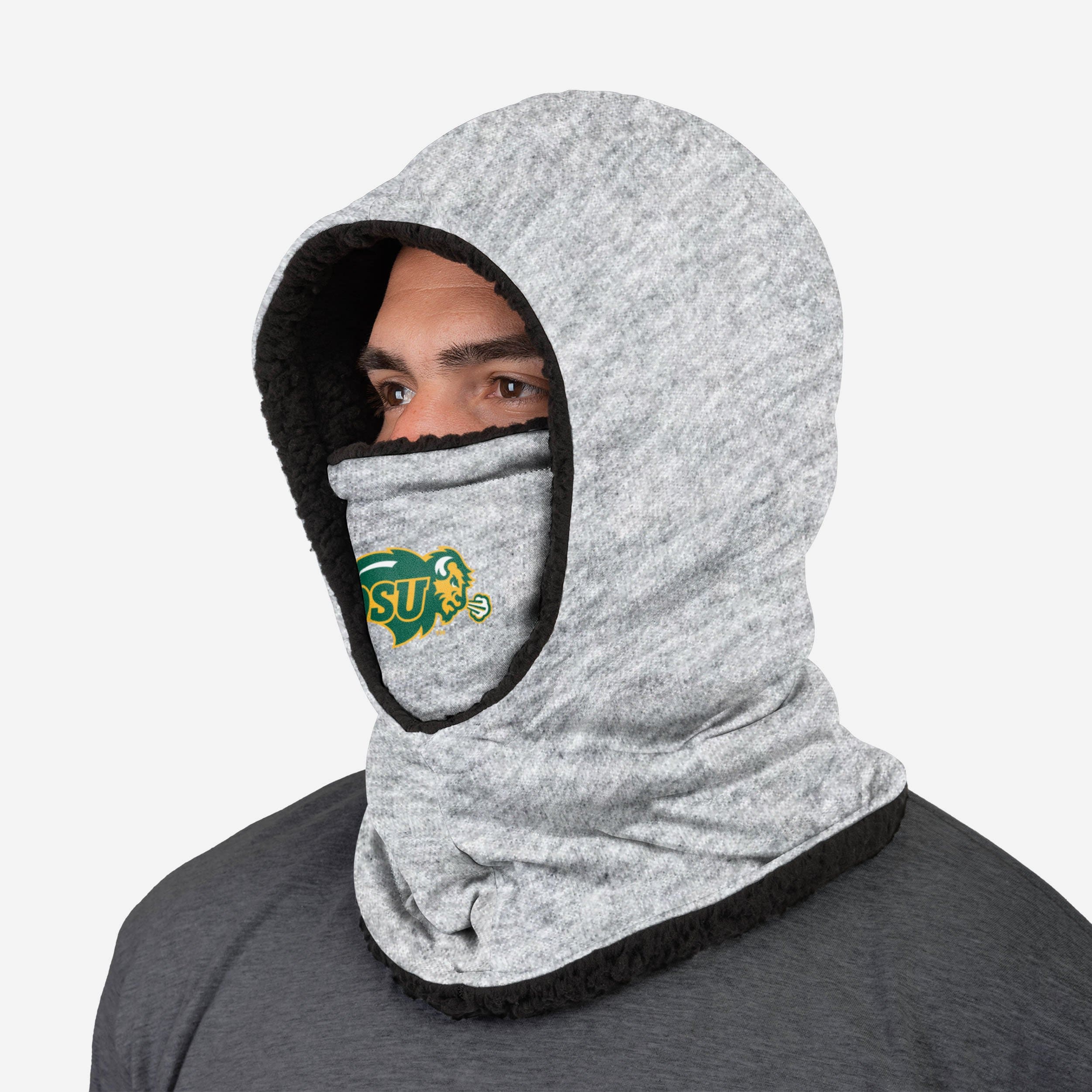 North Dakota State Bison Heather Grey Big Logo Hooded Gaiter - The Ultimate Cold-Weather Accessory