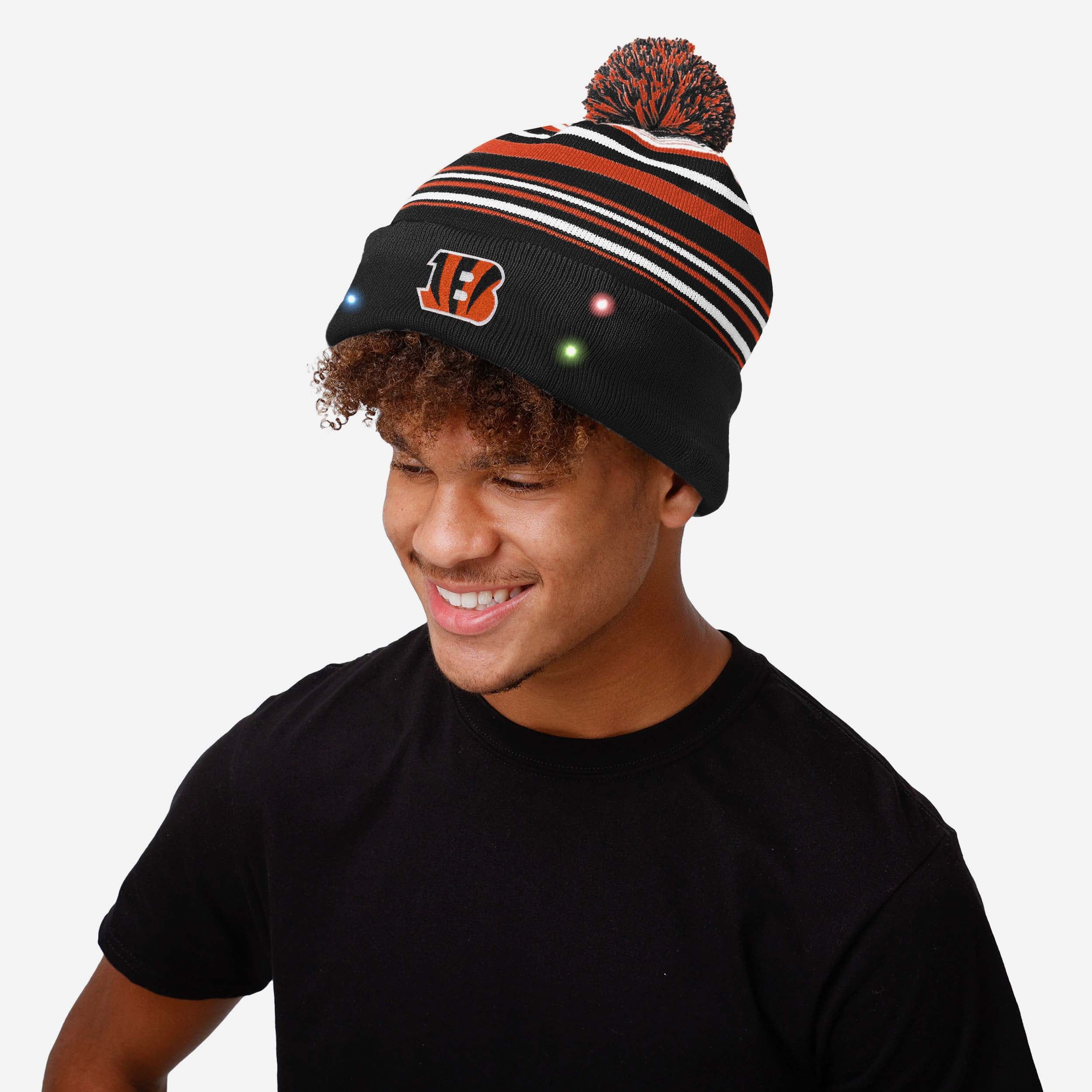 Cincinnati Bengals Super Cool Horizontal Stripe Light-Up Beanie