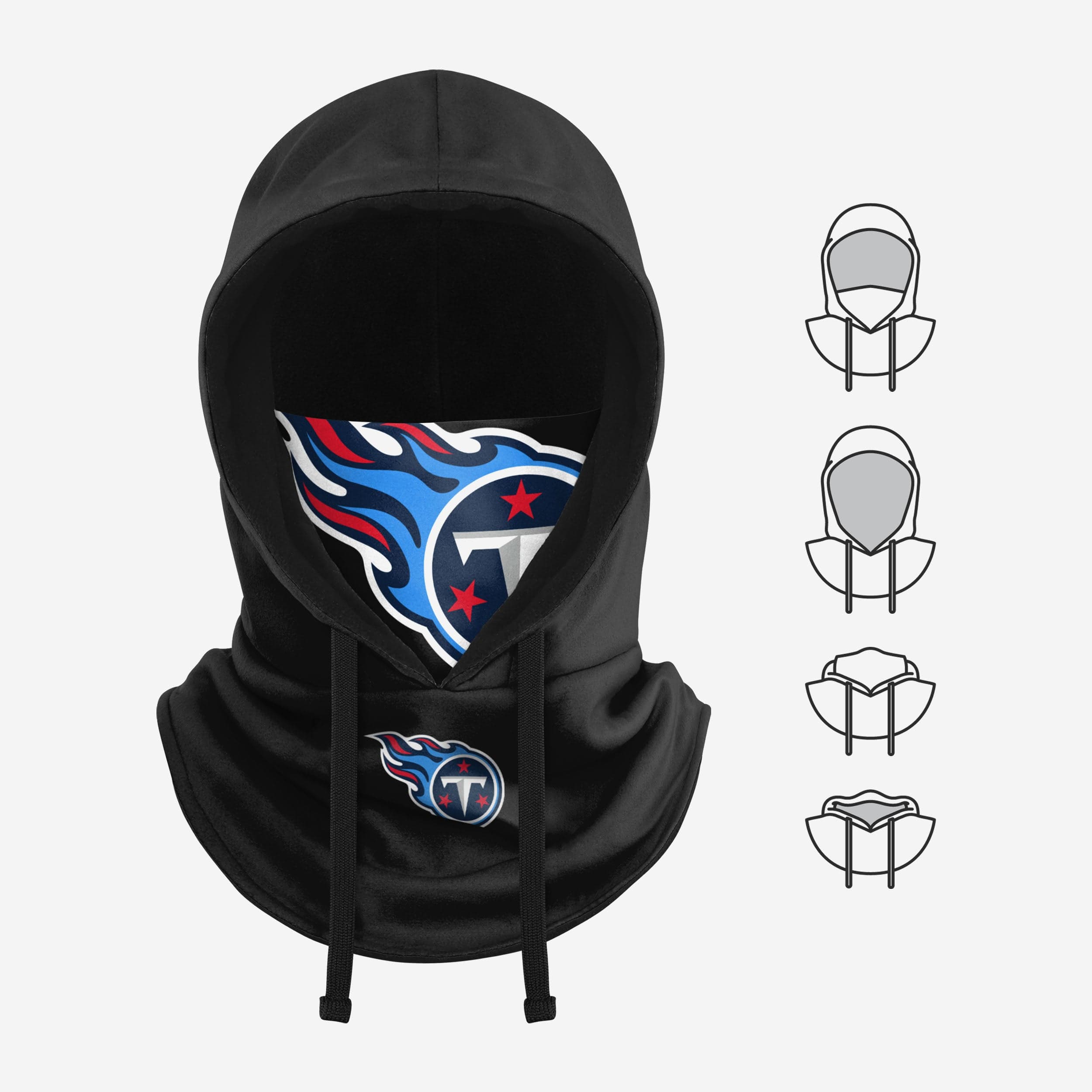 Tennessee Titans Stylish Black Drawstring Hooded Gaiter - Show Your Team Spirit!