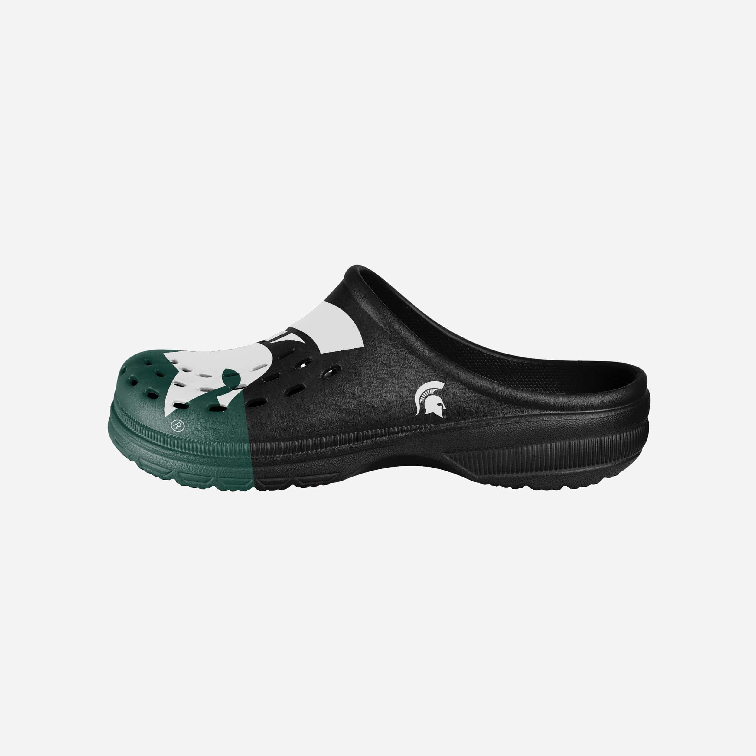 Michigan State Spartans Colorblock Big Logo Clogs - Stylish Team Spirit Footwear