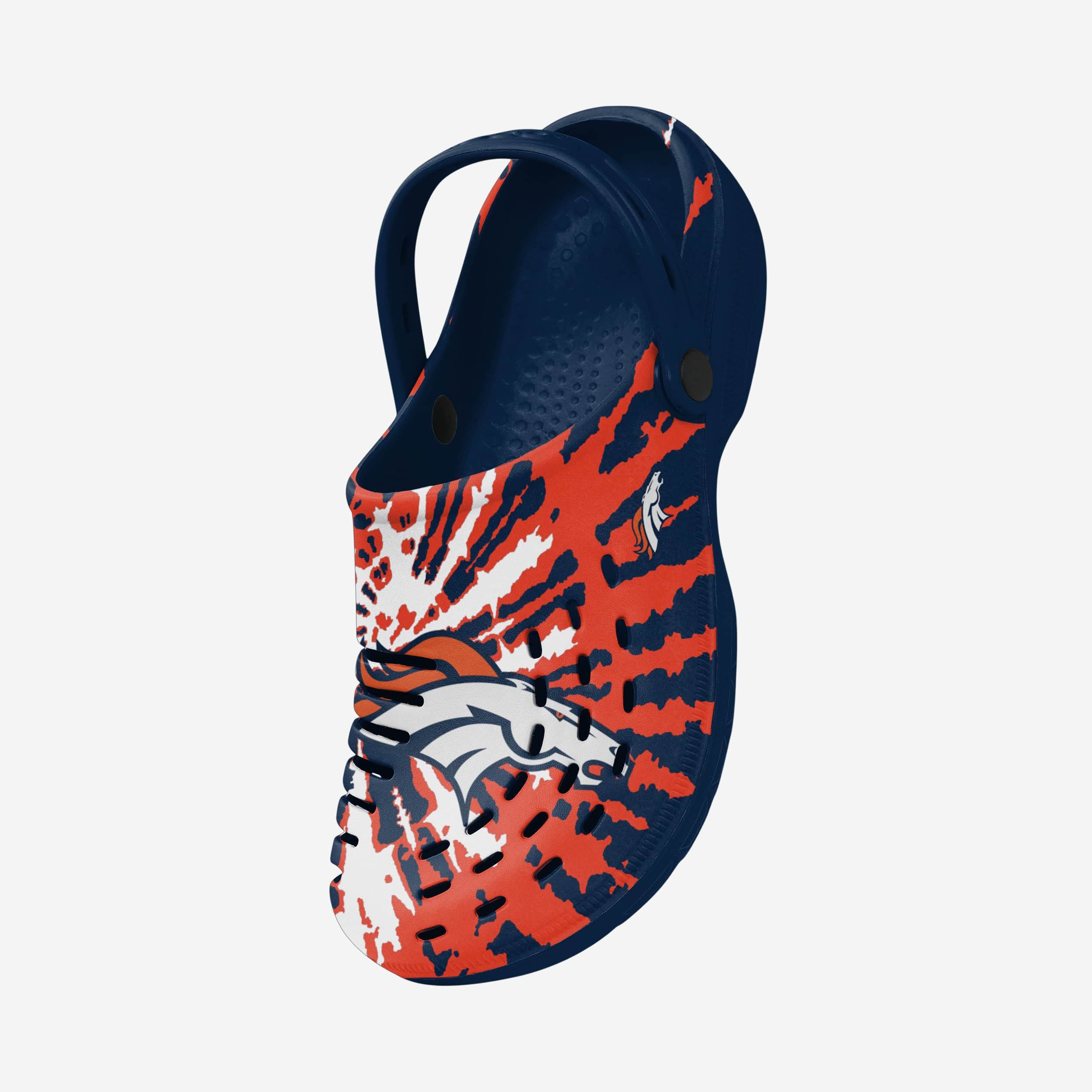 Denver Broncos Stylish Tie - Dye Clogs with Straps