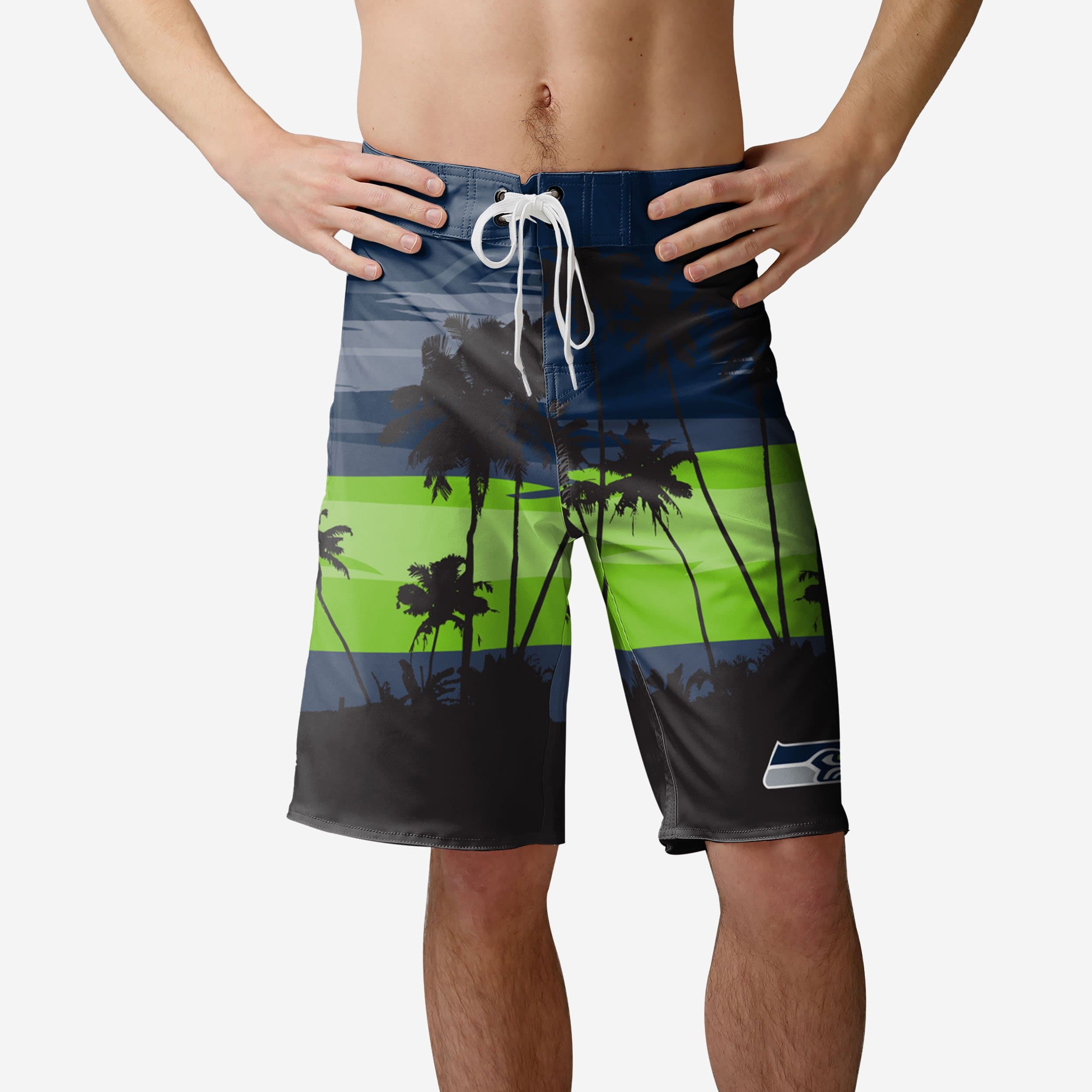 Seattle Seahawks Sunset Paradise Boardshorts - Your Ultimate Summer Style!