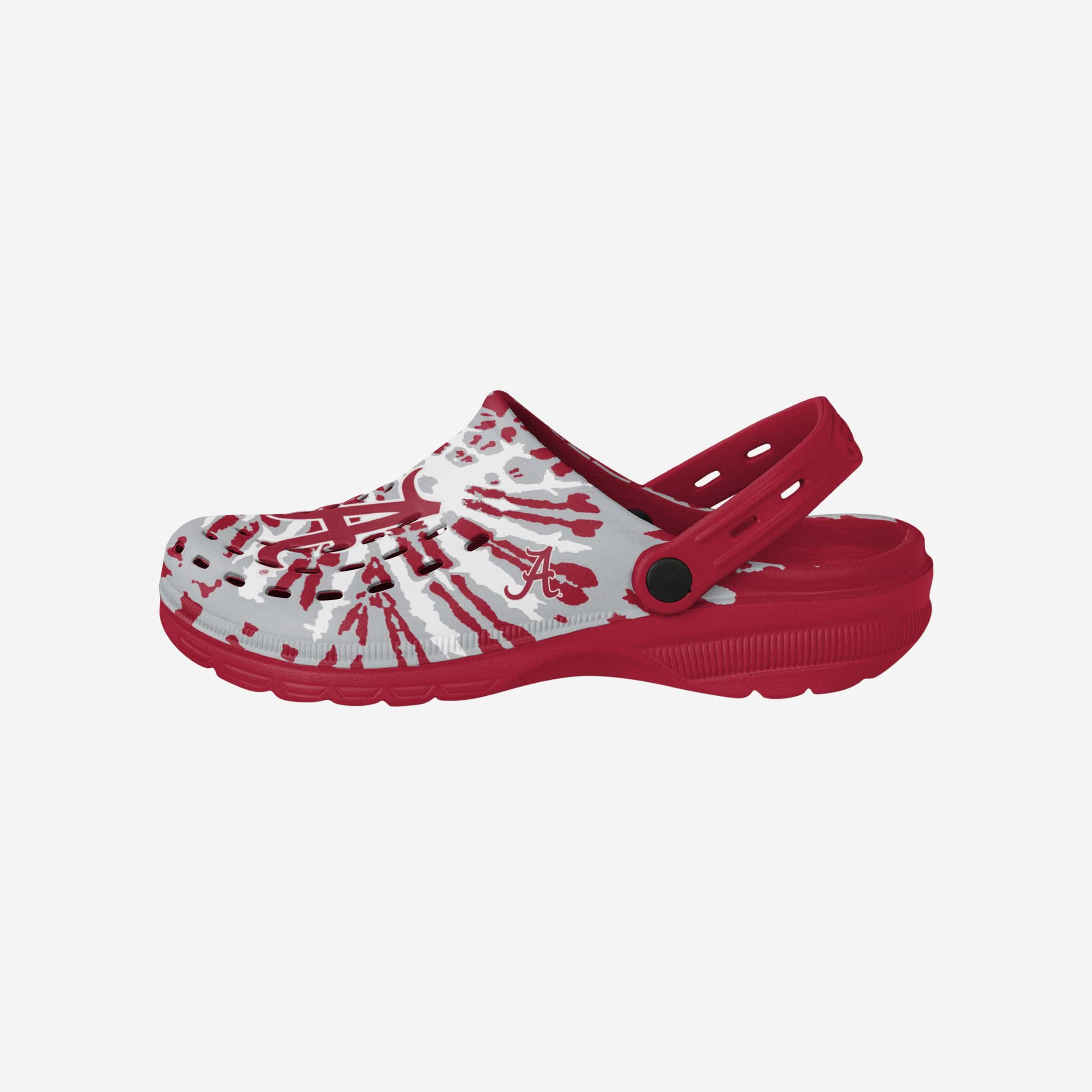 Alabama Crimson Tide Stylish Tie - Dye Clogs with Straps