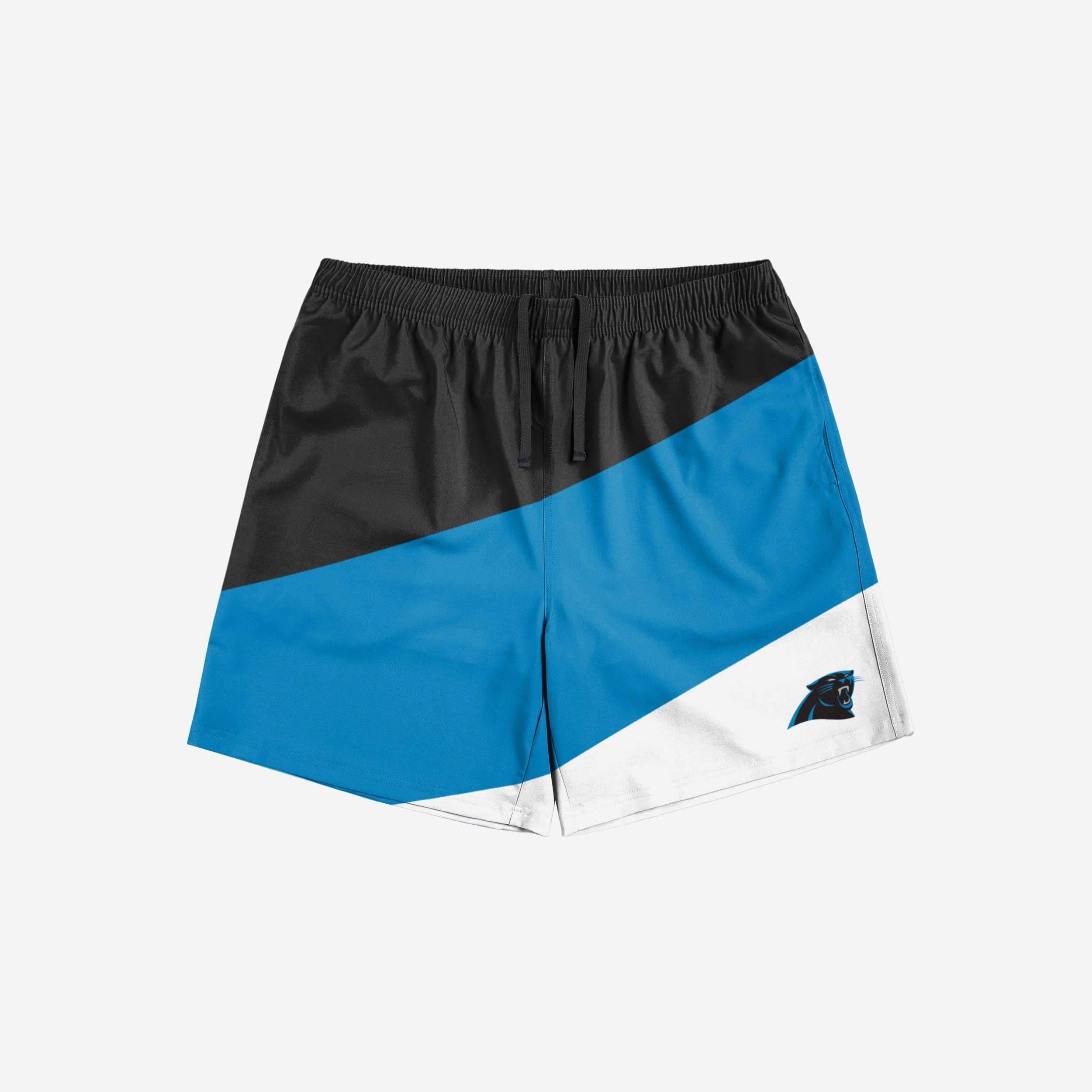 Carolina Panthers Stylish Colorblock Training Shorts with Double Liner