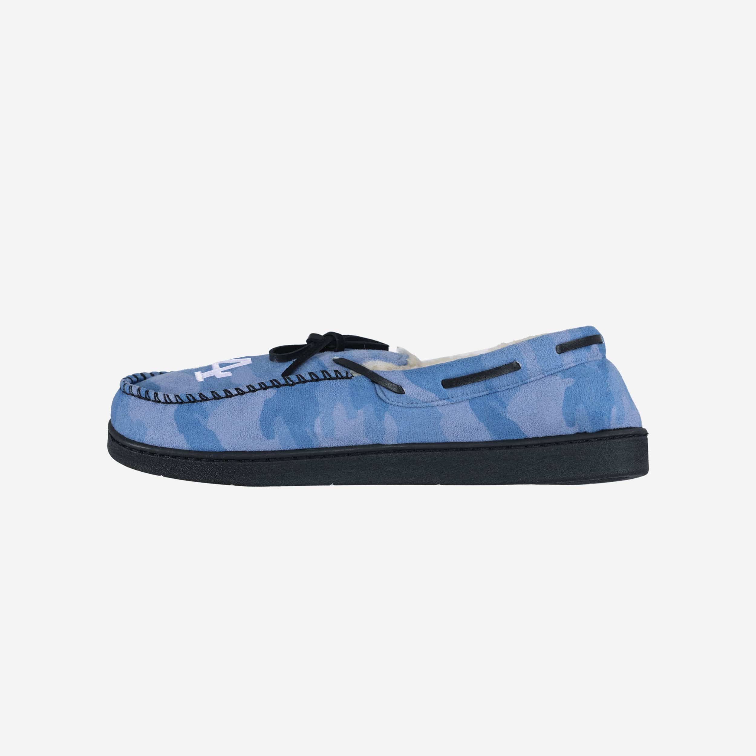 Los Angeles Dodgers Printed Camo Moccasin Slippers - Show Your Team Spirit!