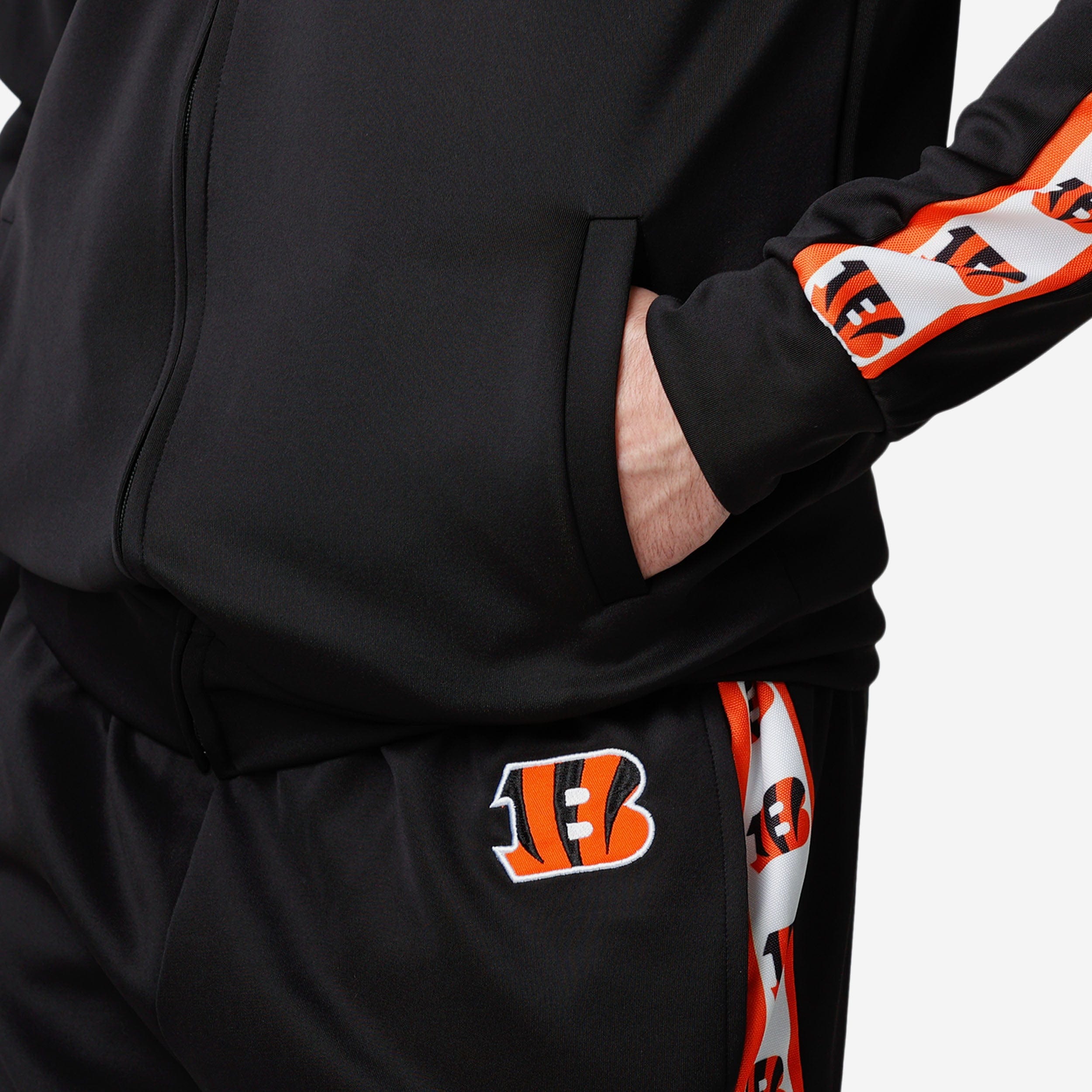 Exciting Cincinnati Bengals Stripe Logo Track Jacket