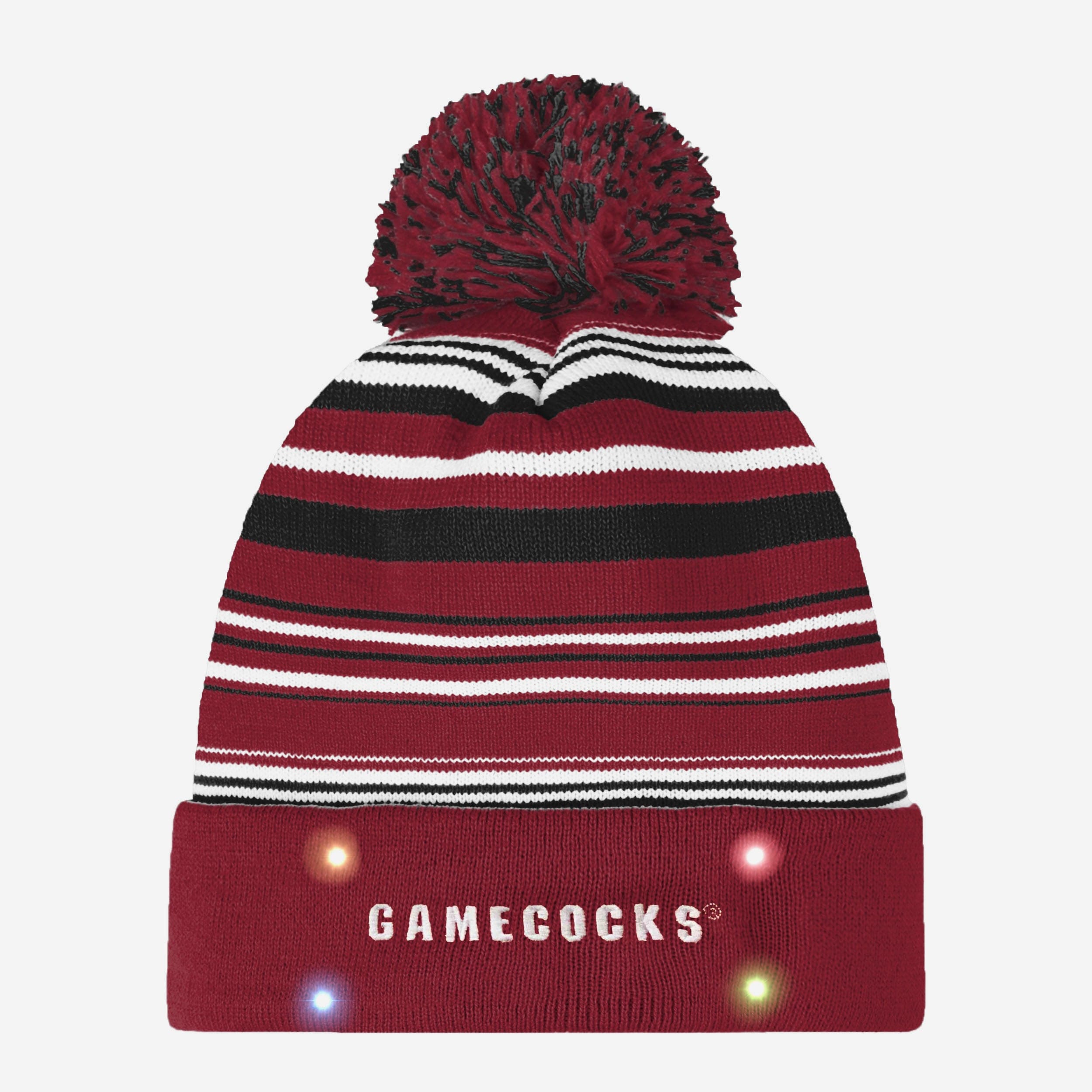 South Carolina Gamecocks Horizontal Stripe LED Beanie - Light Up Your Team Spirit!