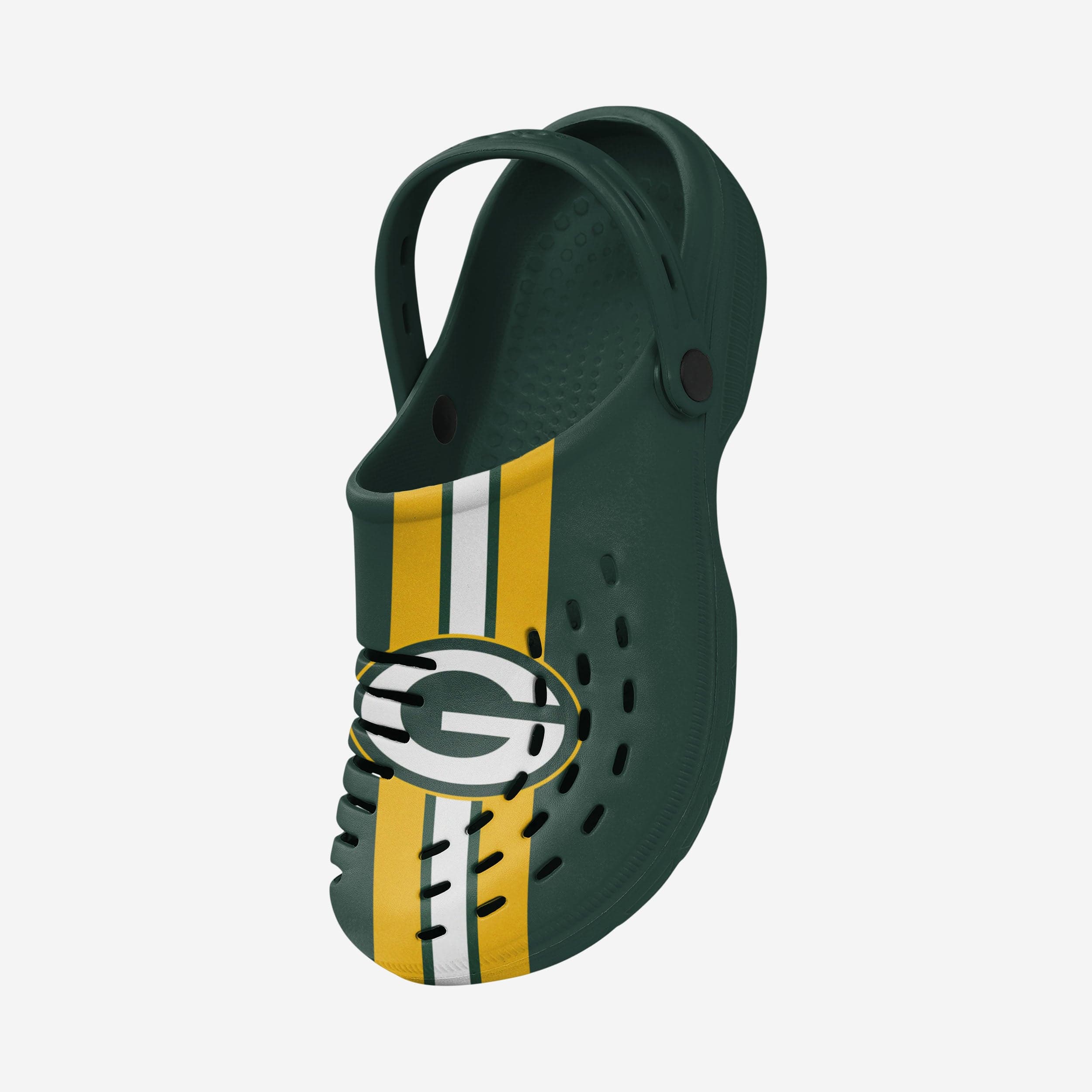 Green Bay Packers Stylish Team Stripe Clogs with Straps