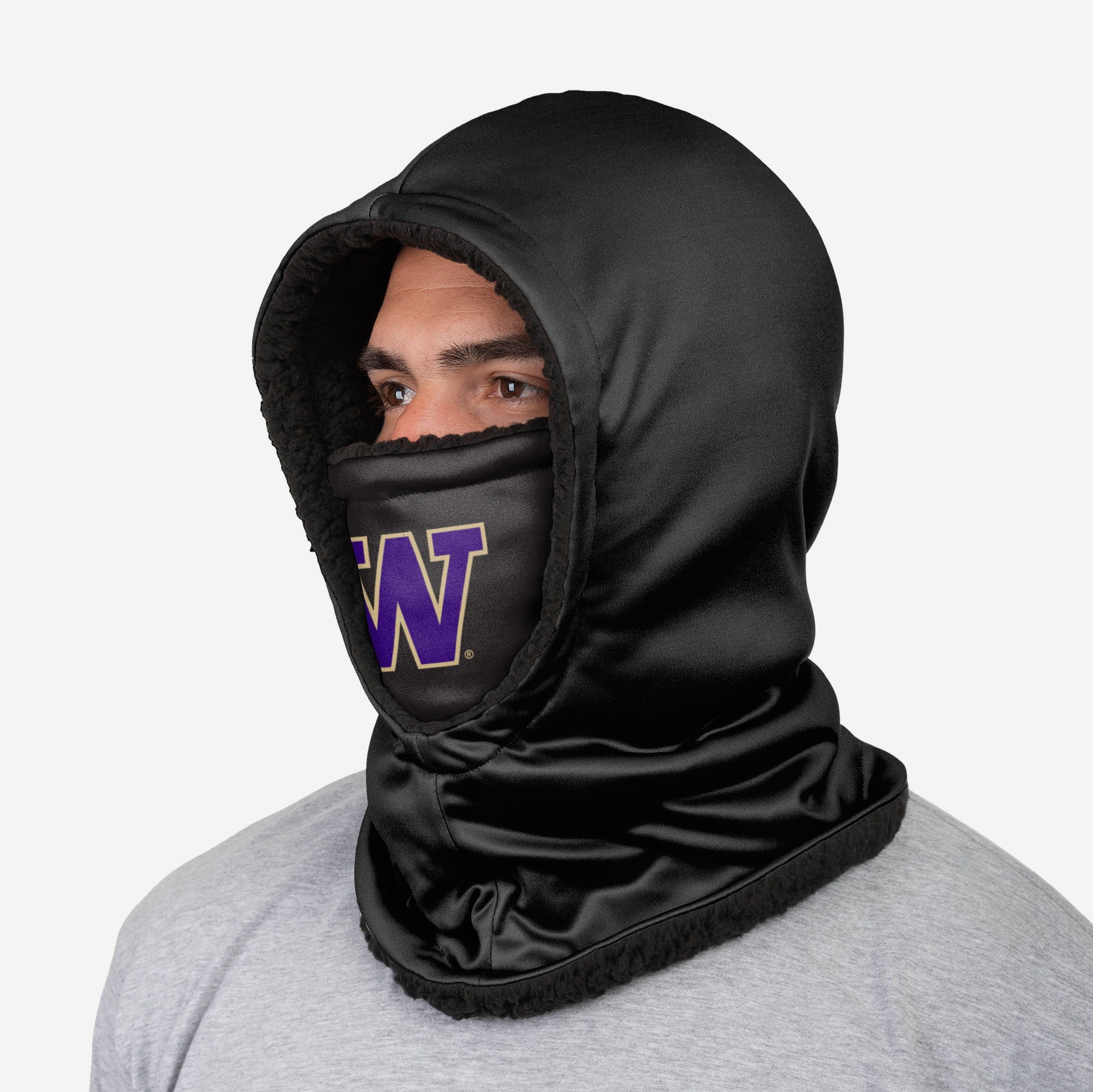 Washington Huskies Premium Black Hooded Gaiter - Show Your Team Spirit!