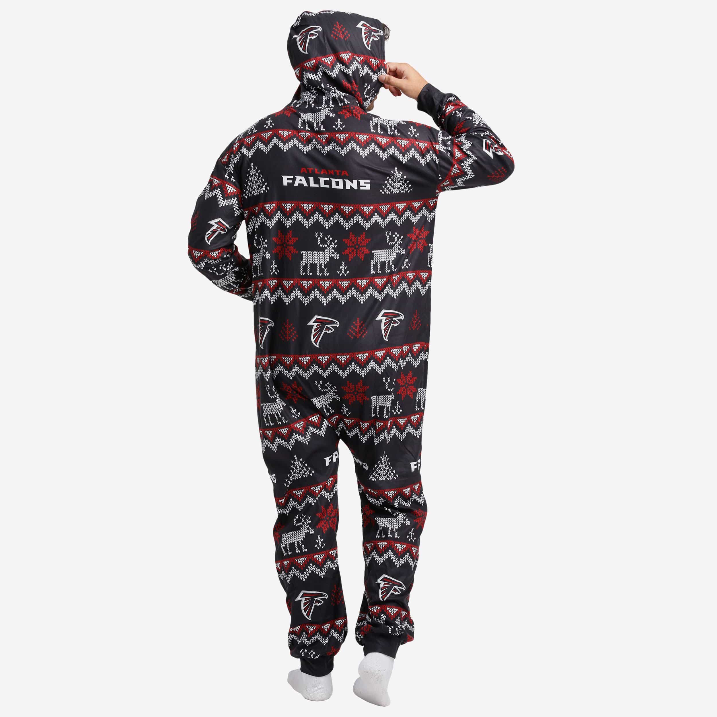 Atlanta Falcons Festive One-Piece Holiday Pajamas